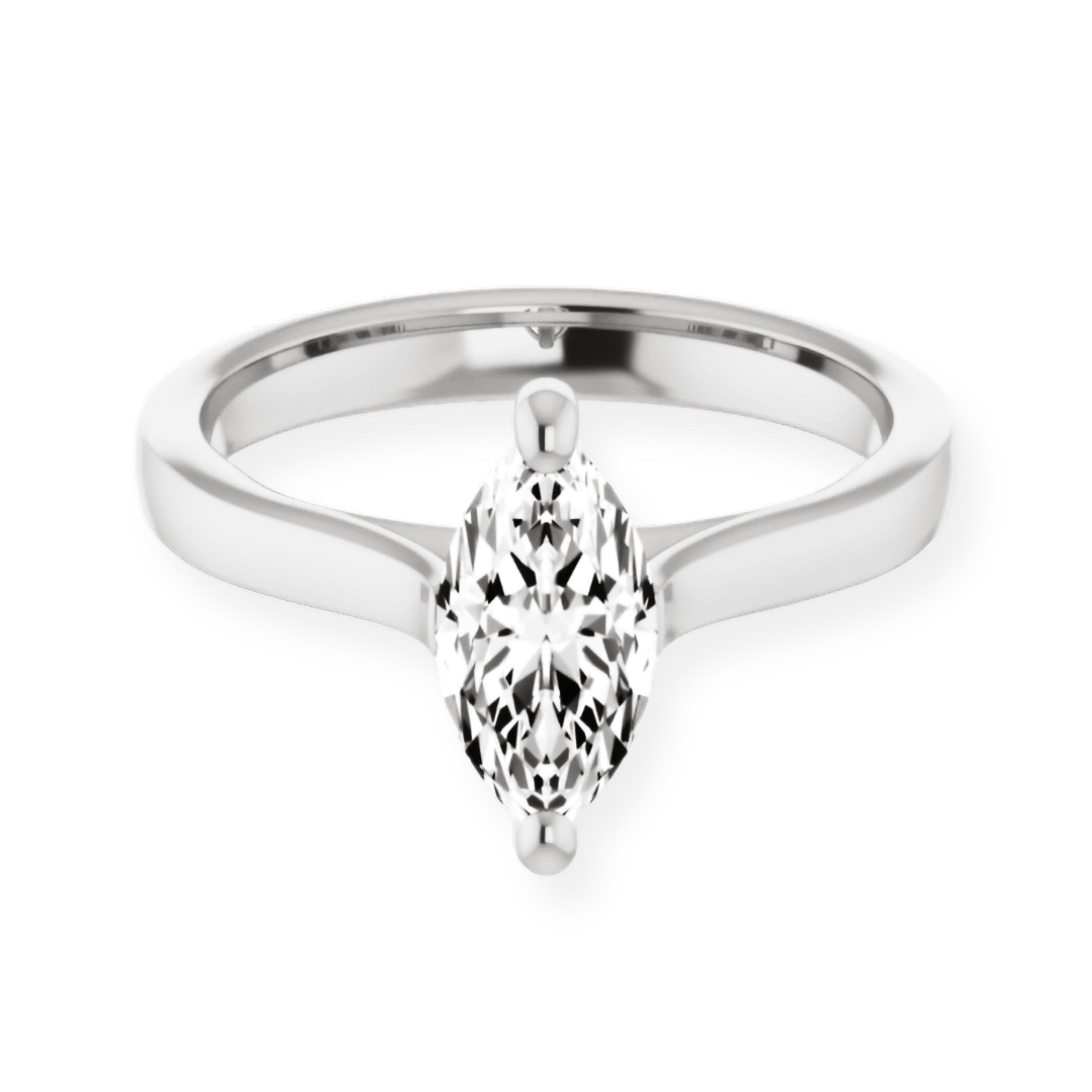 Serenity Marquise Diamond Solitaire Engagement Ring