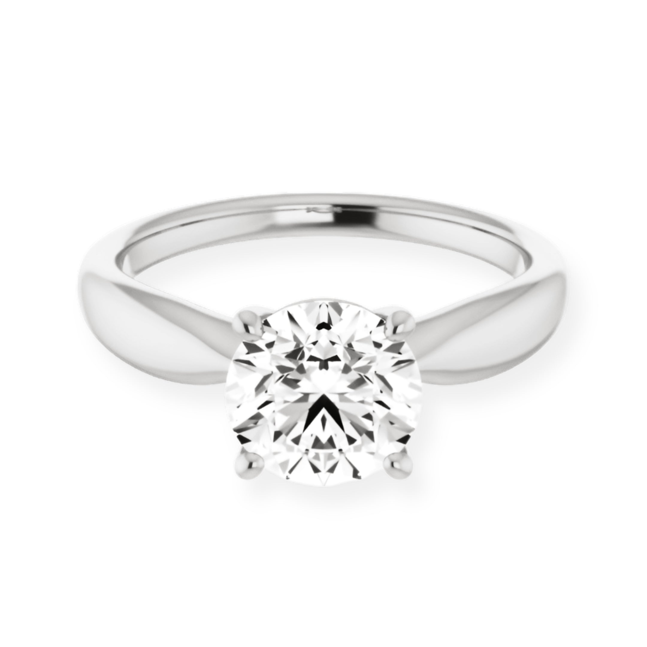 Round Diamond Four Prong Solitaire Engagement Ring