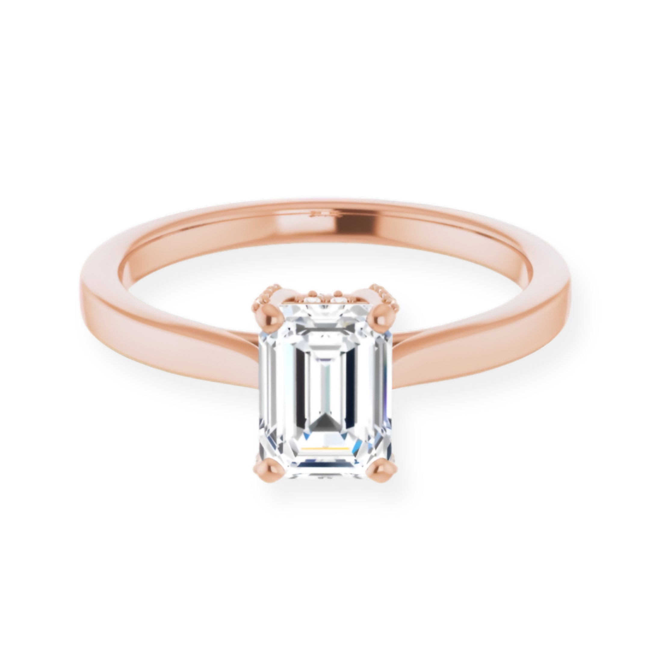 Eva Emerald Diamond Solitaire Engagement Ring