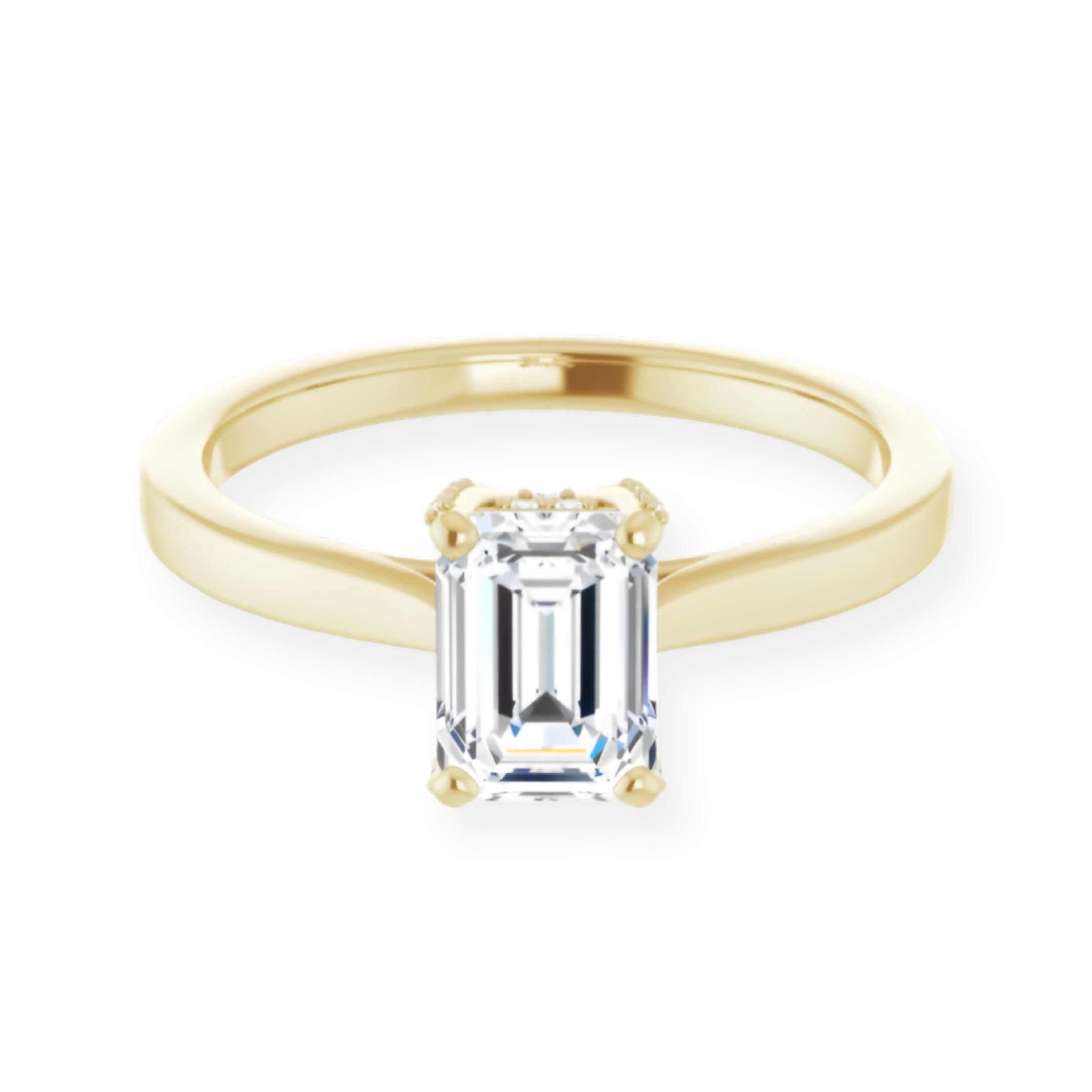 Eva Emerald Diamond Solitaire Engagement Ring