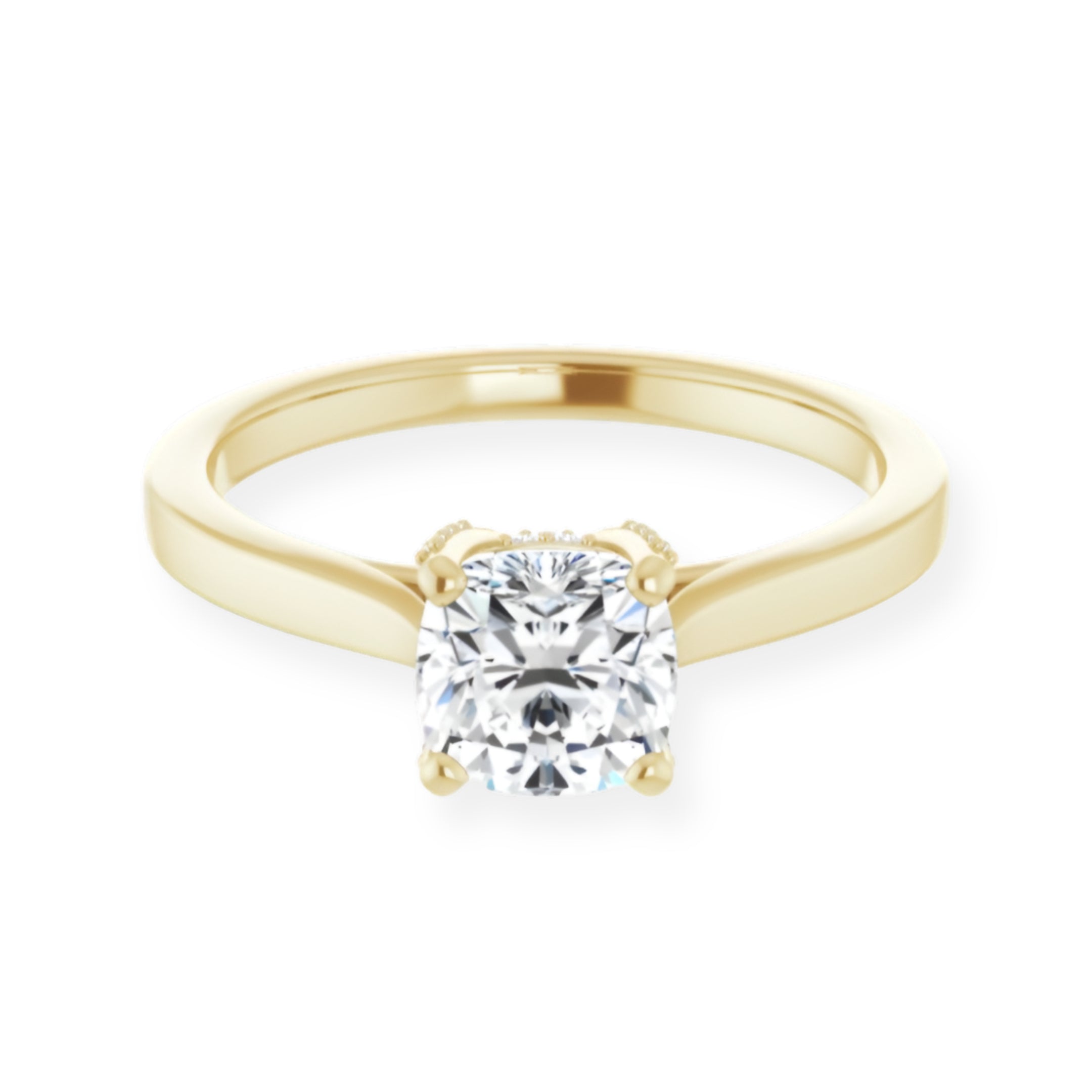 Eva Cushion Diamond Solitaire Engagement Ring