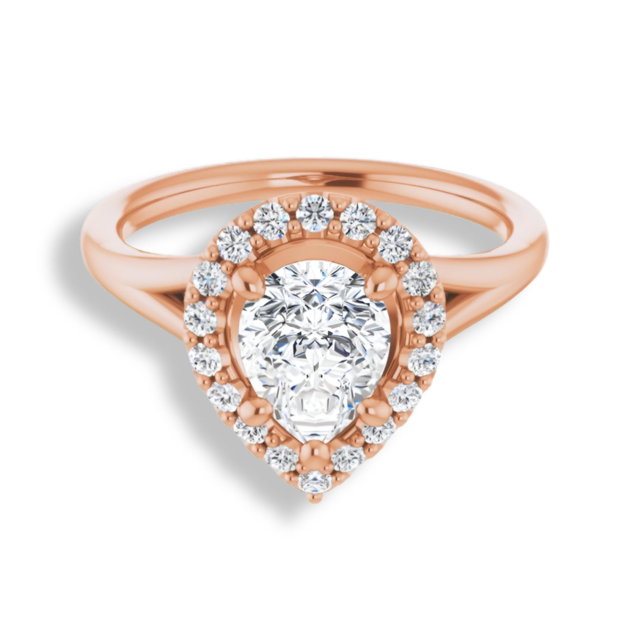 Pear Cut Diamond Halo Engagement Ring-VIRABYANI