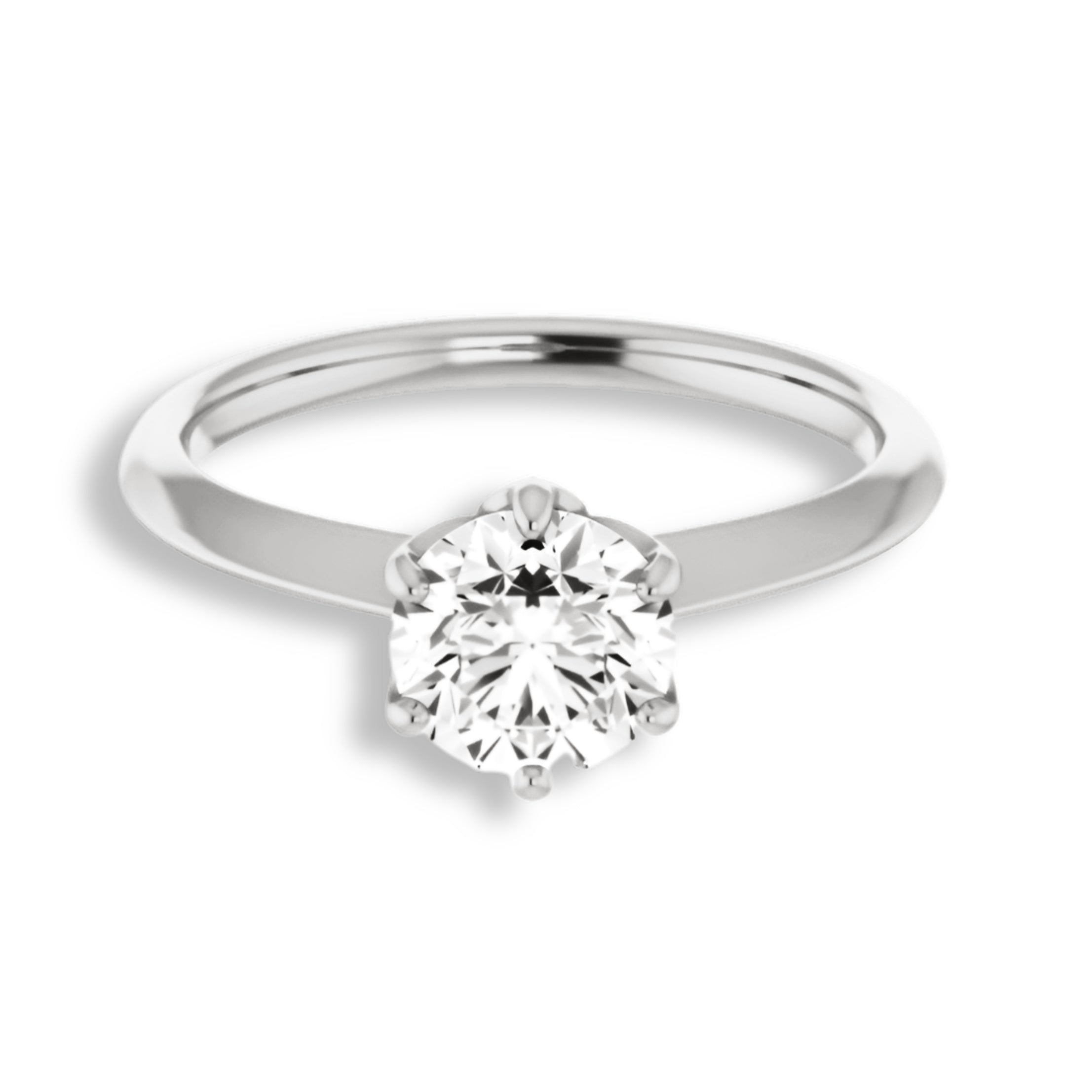 Round Diamond Six Prong Solitaire Engagement Ring