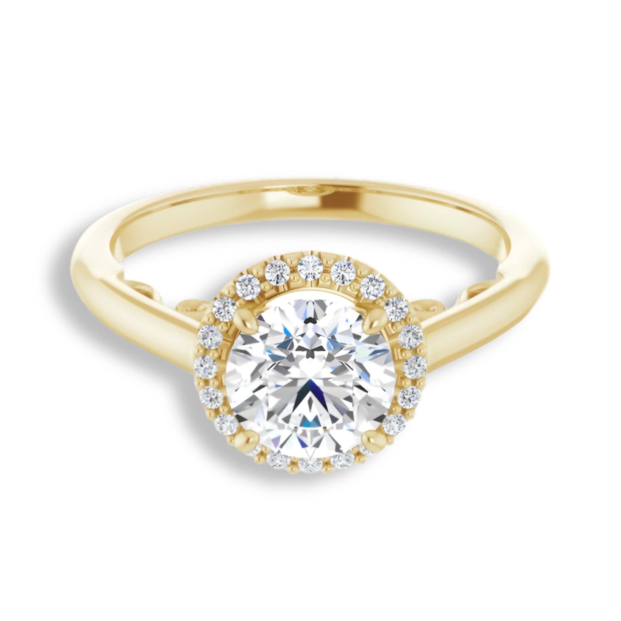 Round Diamond Halo Engagement Ring-VIRABYANI