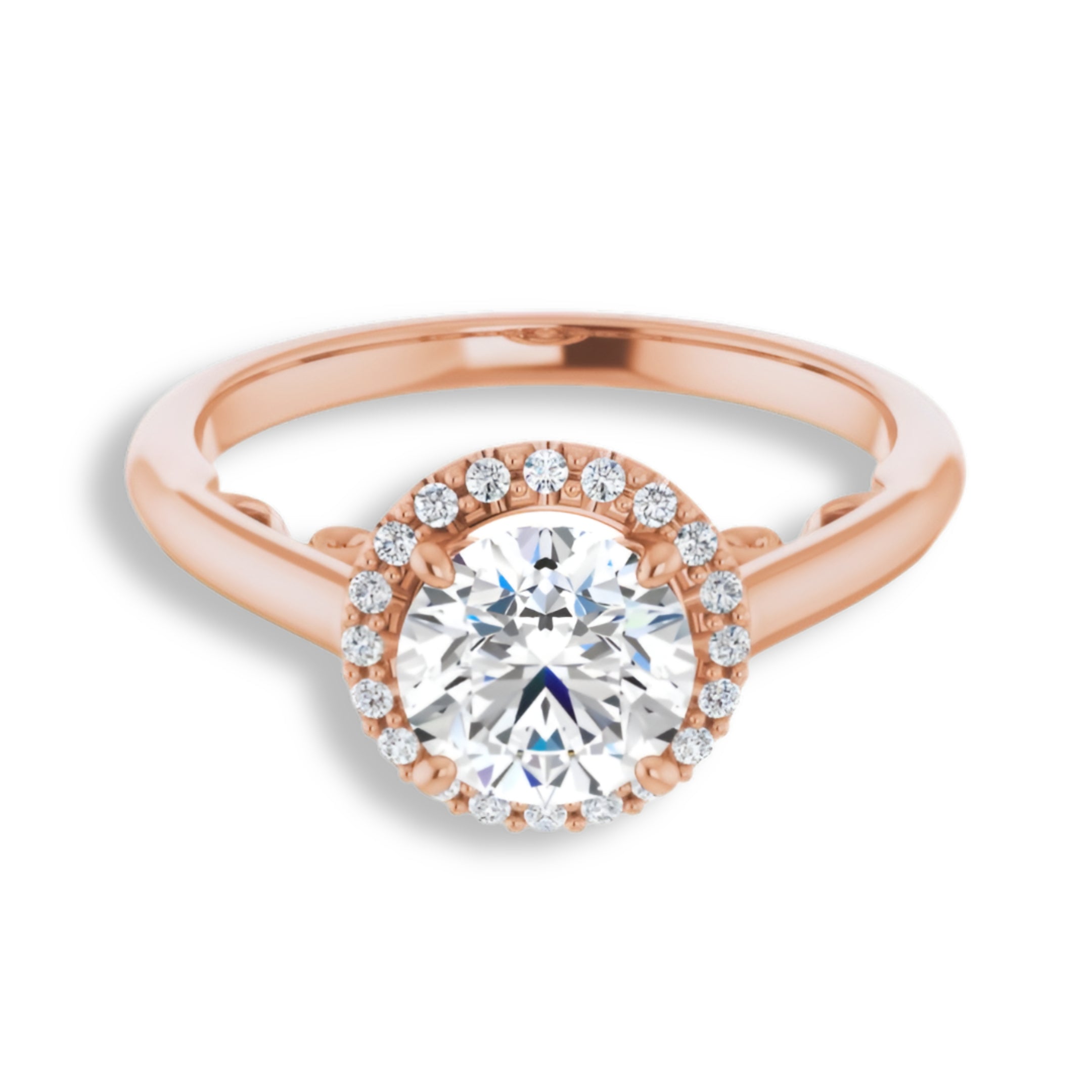 Round Diamond Halo Engagement Ring-VIRABYANI