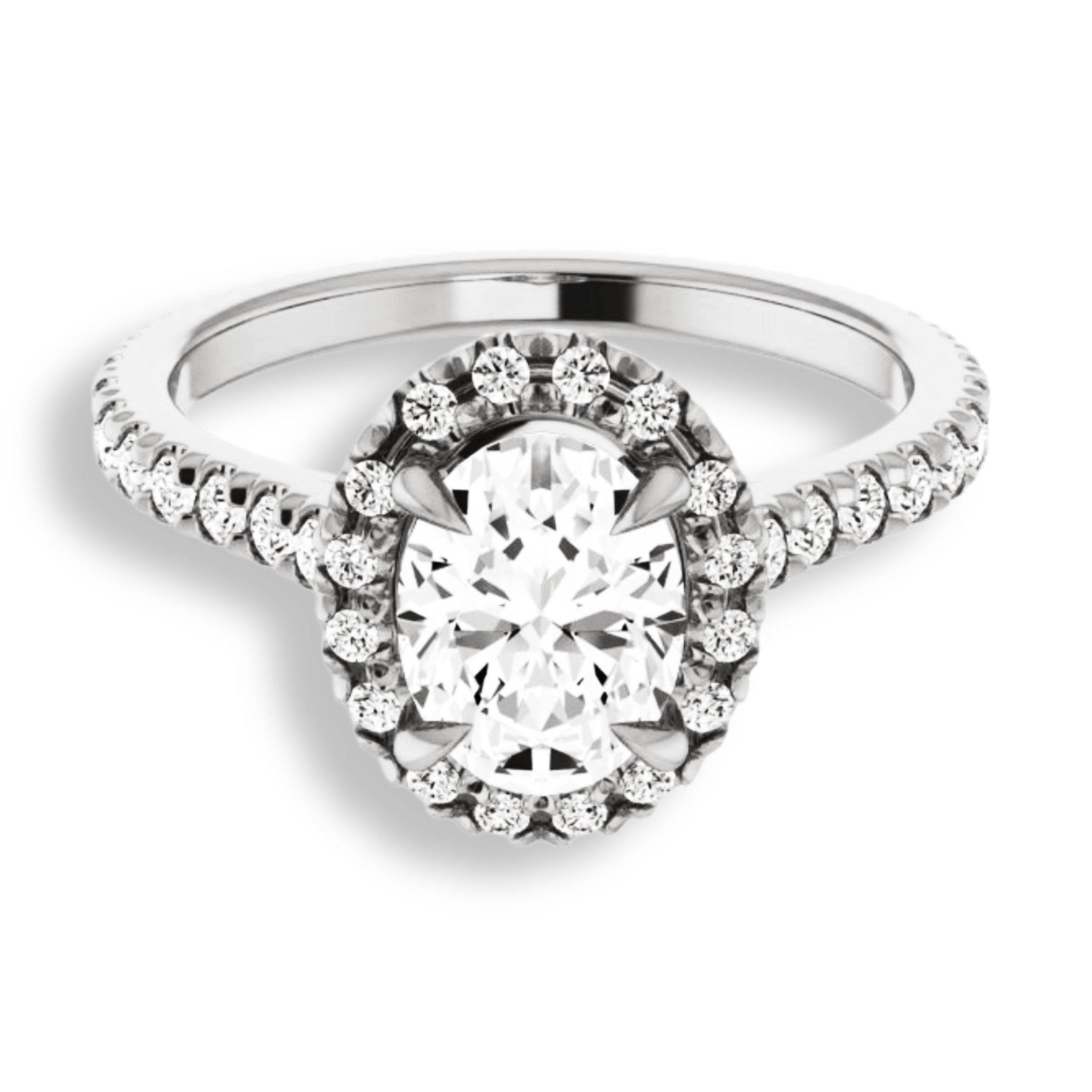 Oval Cut Diamond Halo Engagement Ring