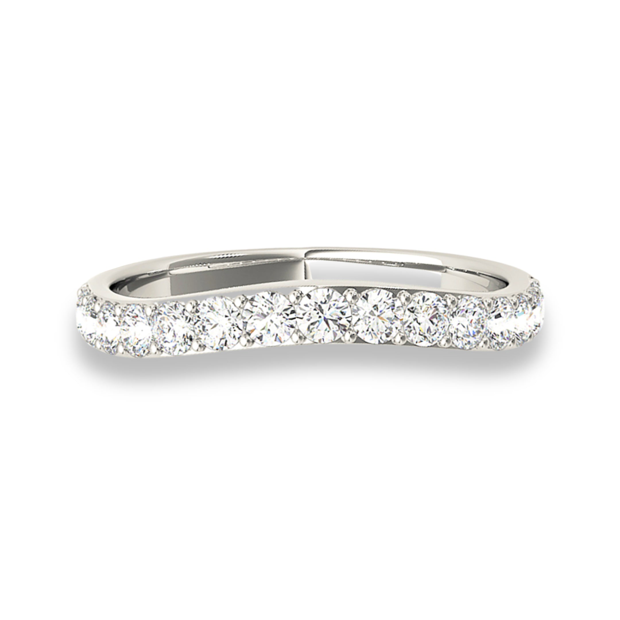 Curved Diamond Wedding Band-VIRABYANI