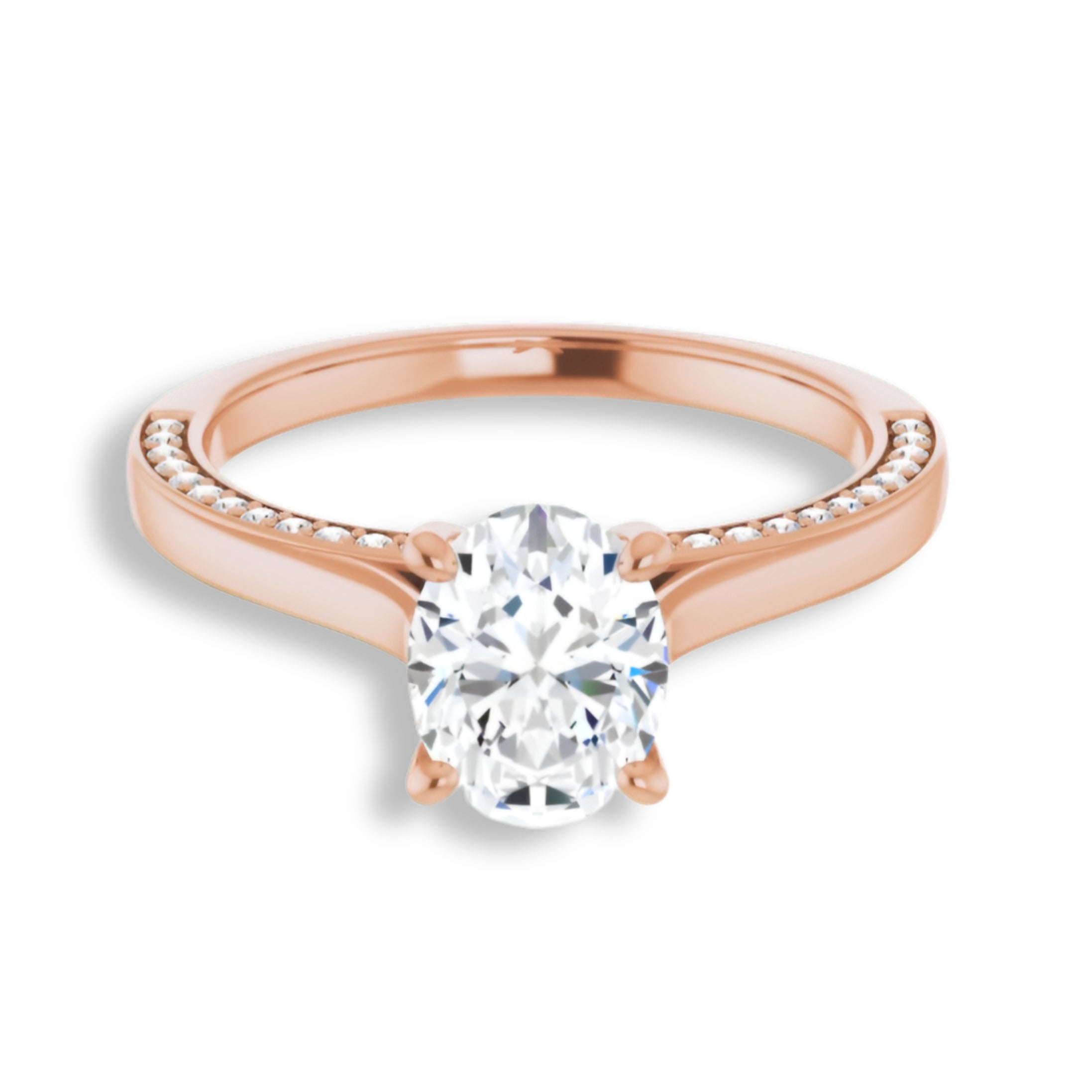 Oval Diamond Solitaire Engagement Ring-VIRABYANI