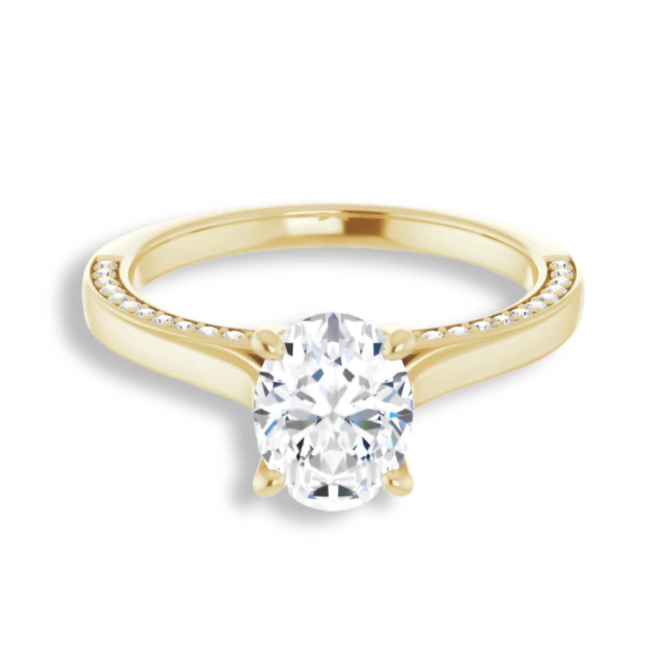 Oval Diamond Solitaire Engagement Ring-VIRABYANI