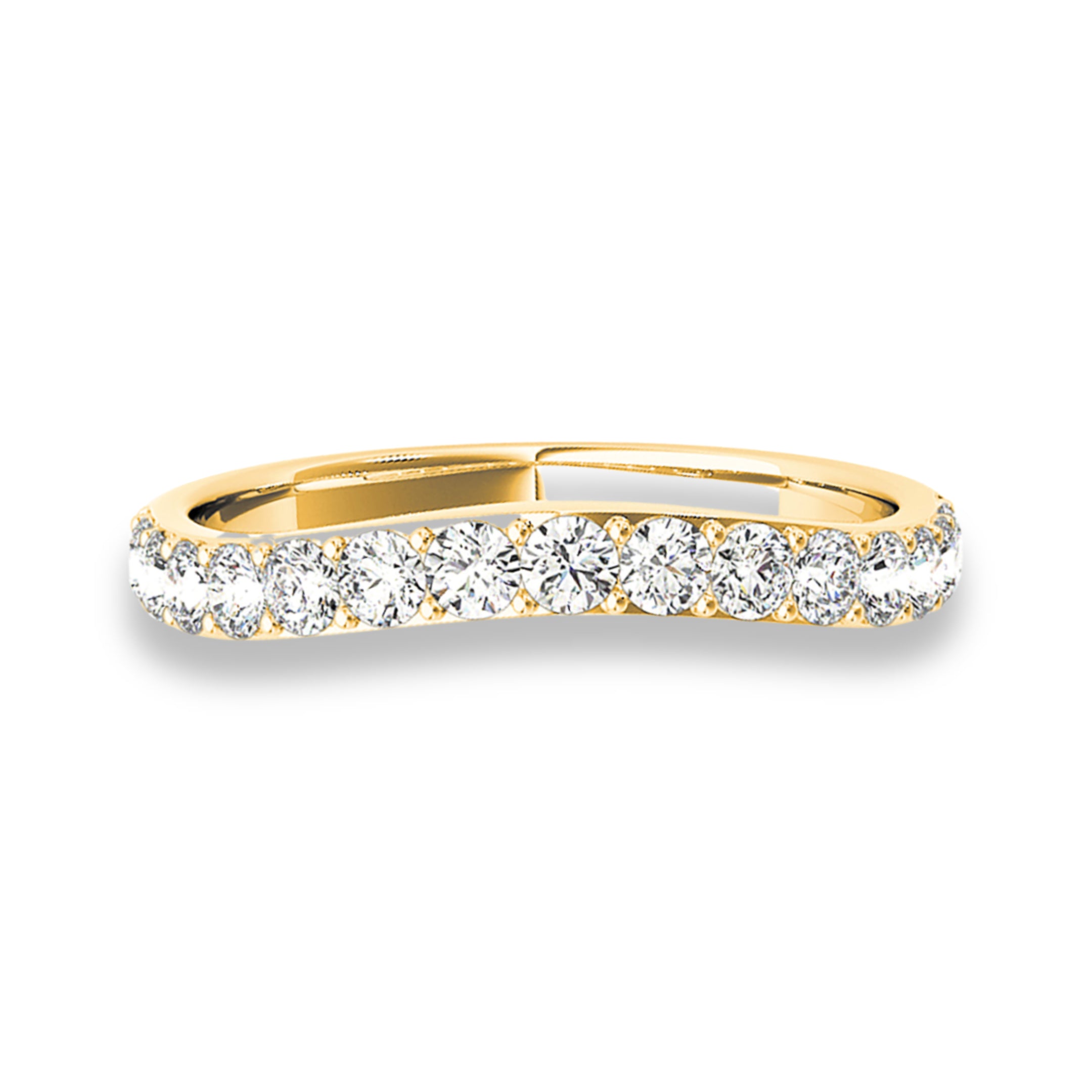 Curved Diamond Wedding Band-VIRABYANI