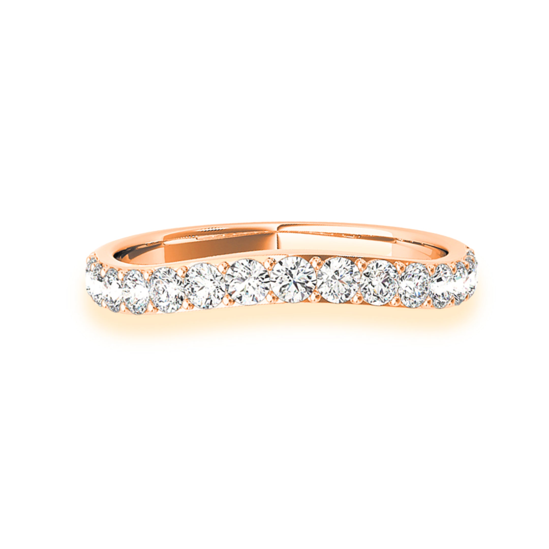 Curved Diamond Wedding Band-VIRABYANI