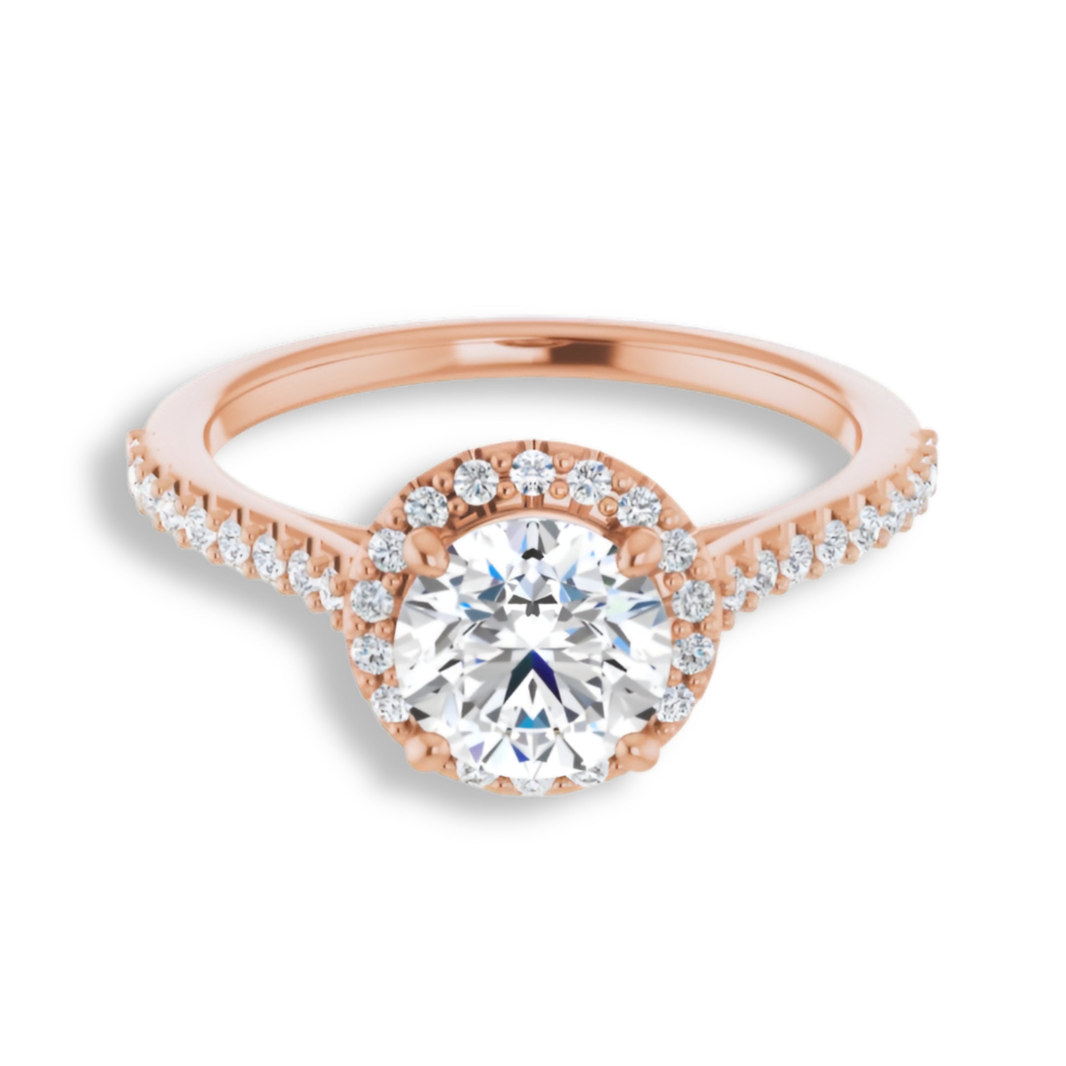 Round Diamond Halo Engagement Ring-VIRABYANI