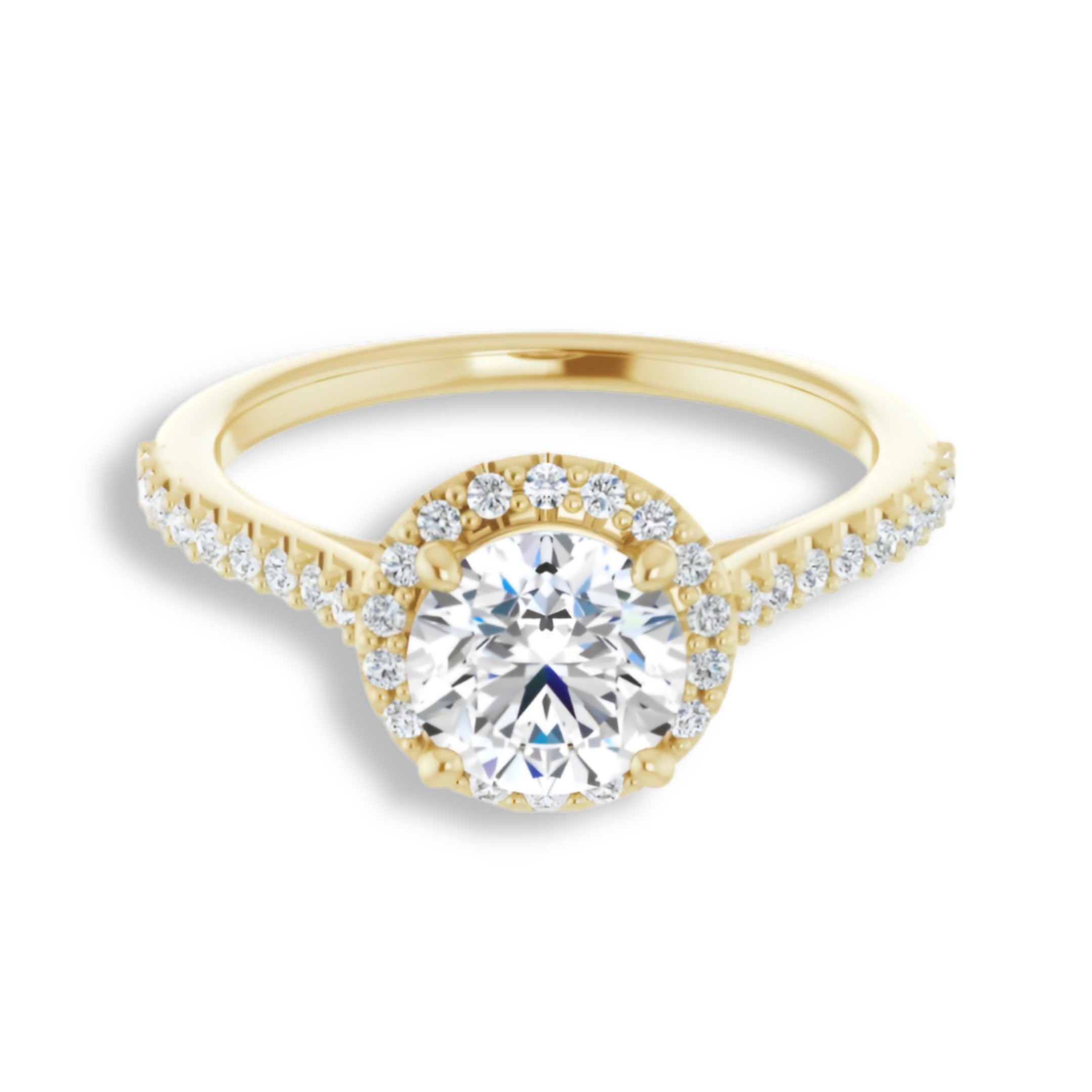 Round Diamond Halo Engagement Ring-VIRABYANI