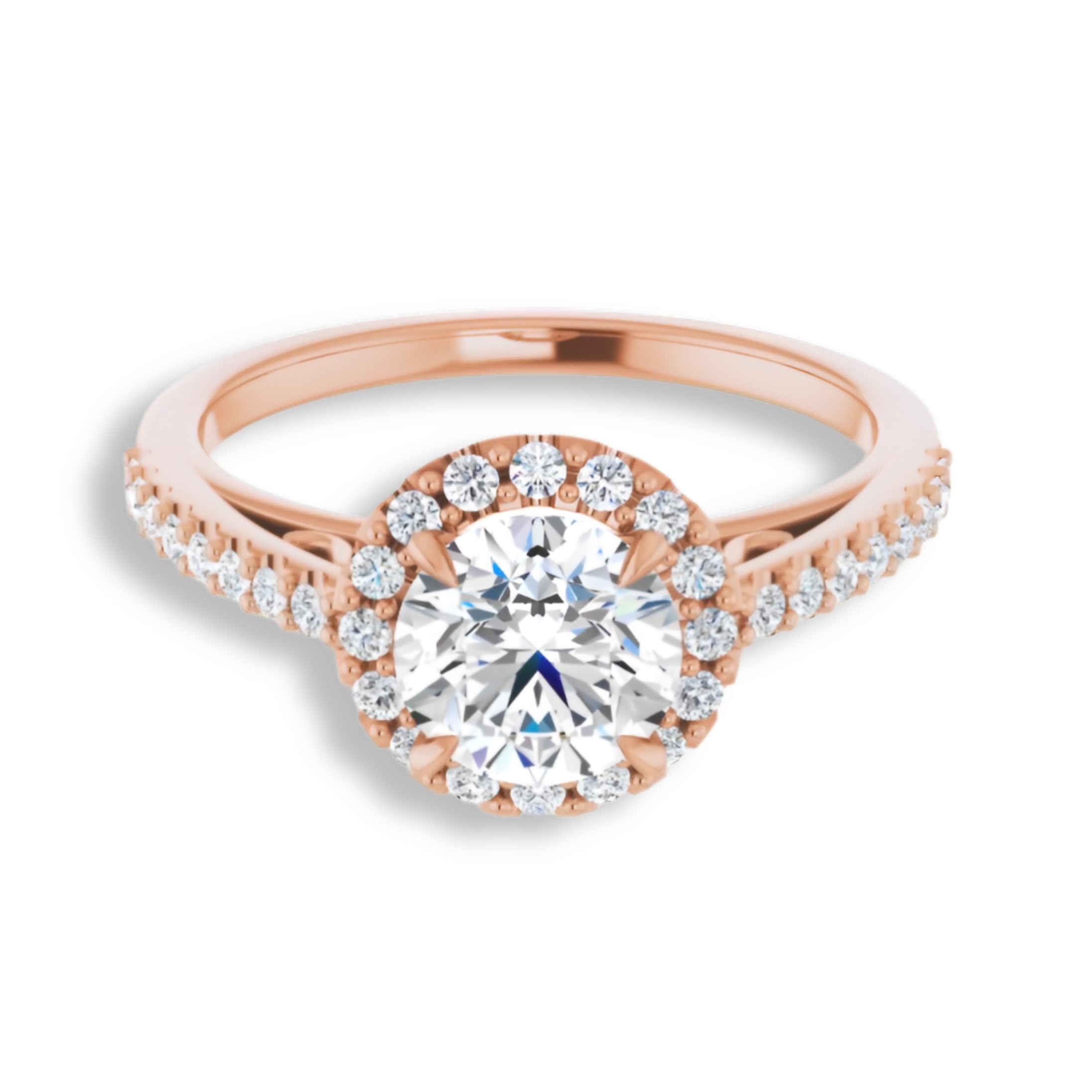 Round Diamond Halo Engagement Ring-VIRABYANI