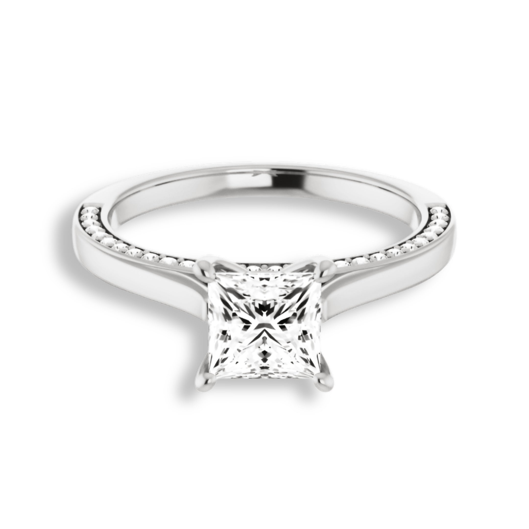 Princess Diamond Solitaire Engagement Ring-VIRABYANI