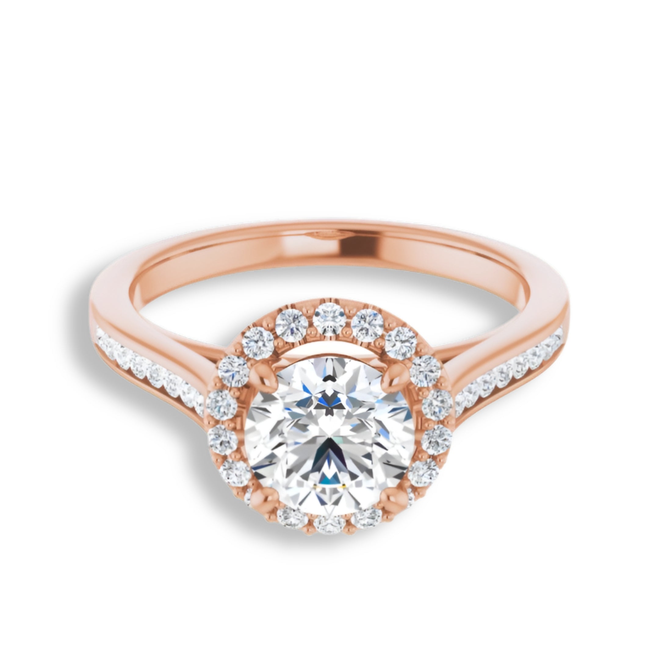 Round Diamond Halo Engagement Ring-VIRABYANI