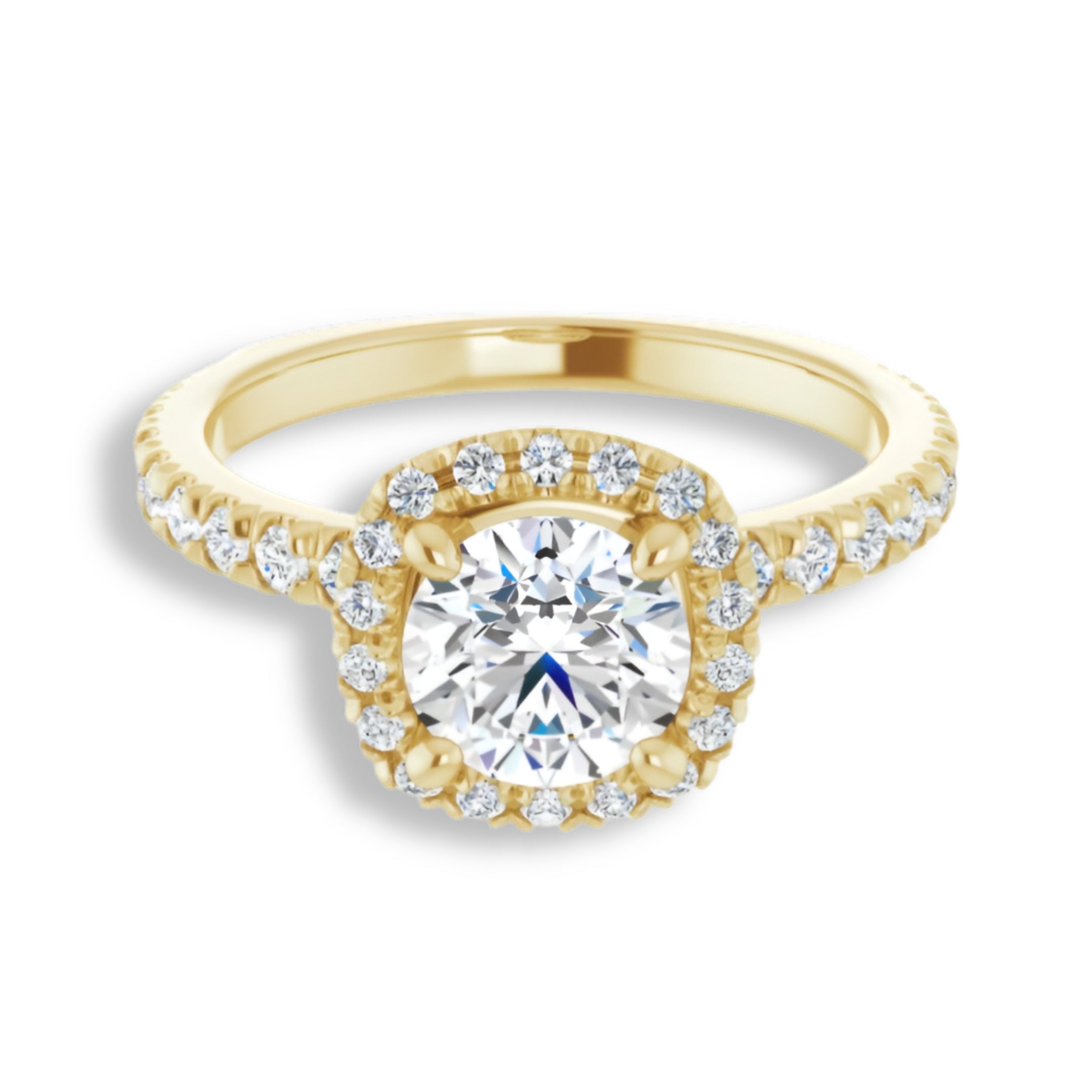 Round Diamond Halo Engagement Ring-VIRABYANI