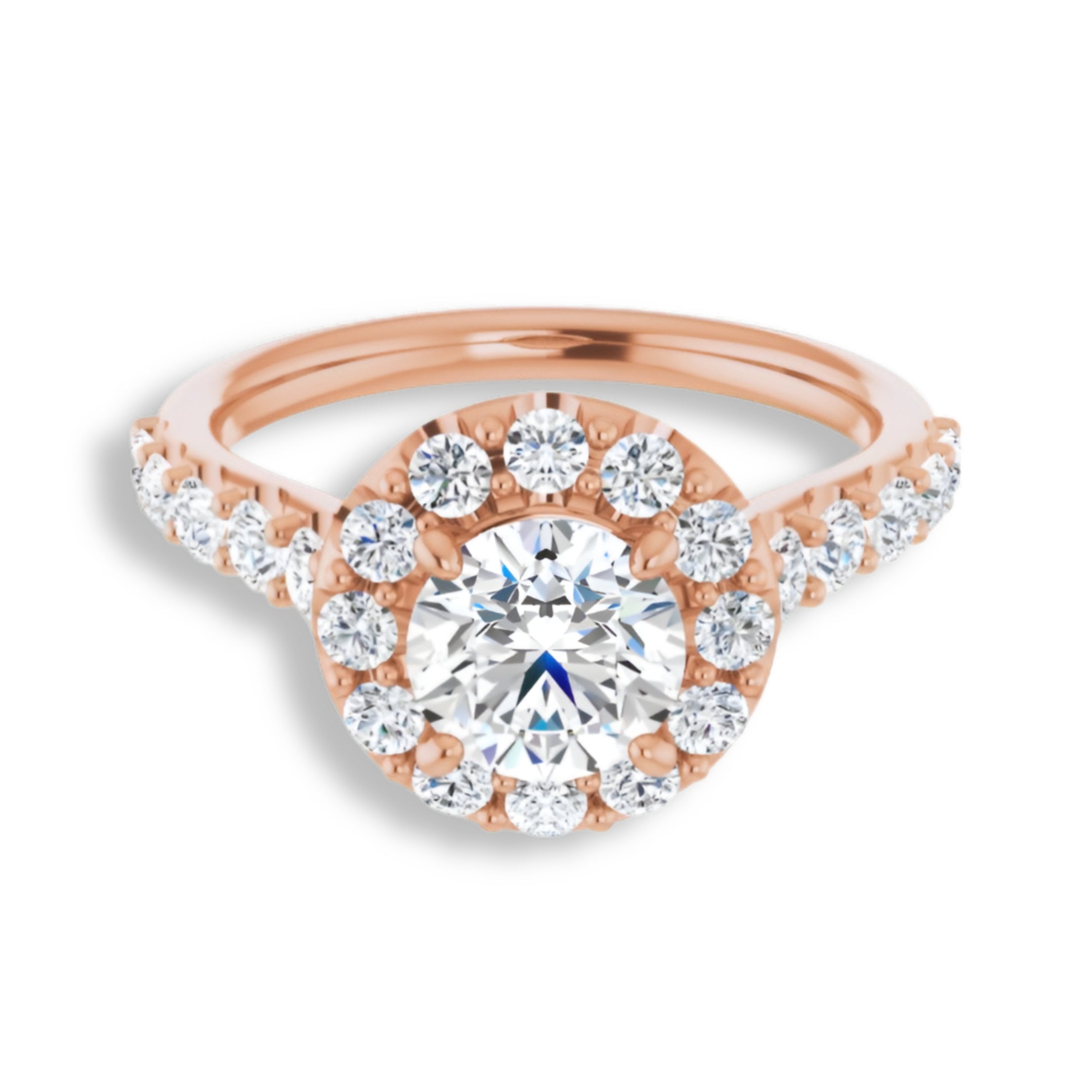 Round Diamond Halo Engagement Ring-VIRABYANI