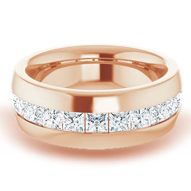 2.5 ctw Channel Set Princess Cut Diamond Men's Ring Half Eternity-VIRABYANI