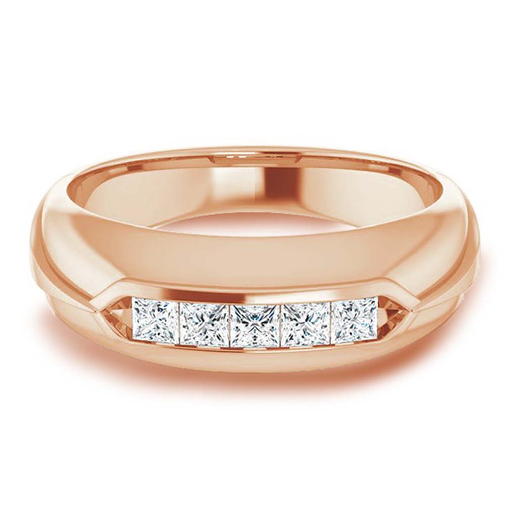 0.50 ctw Channel Set Princess Diamond Men's Ring Success-VIRABYANI