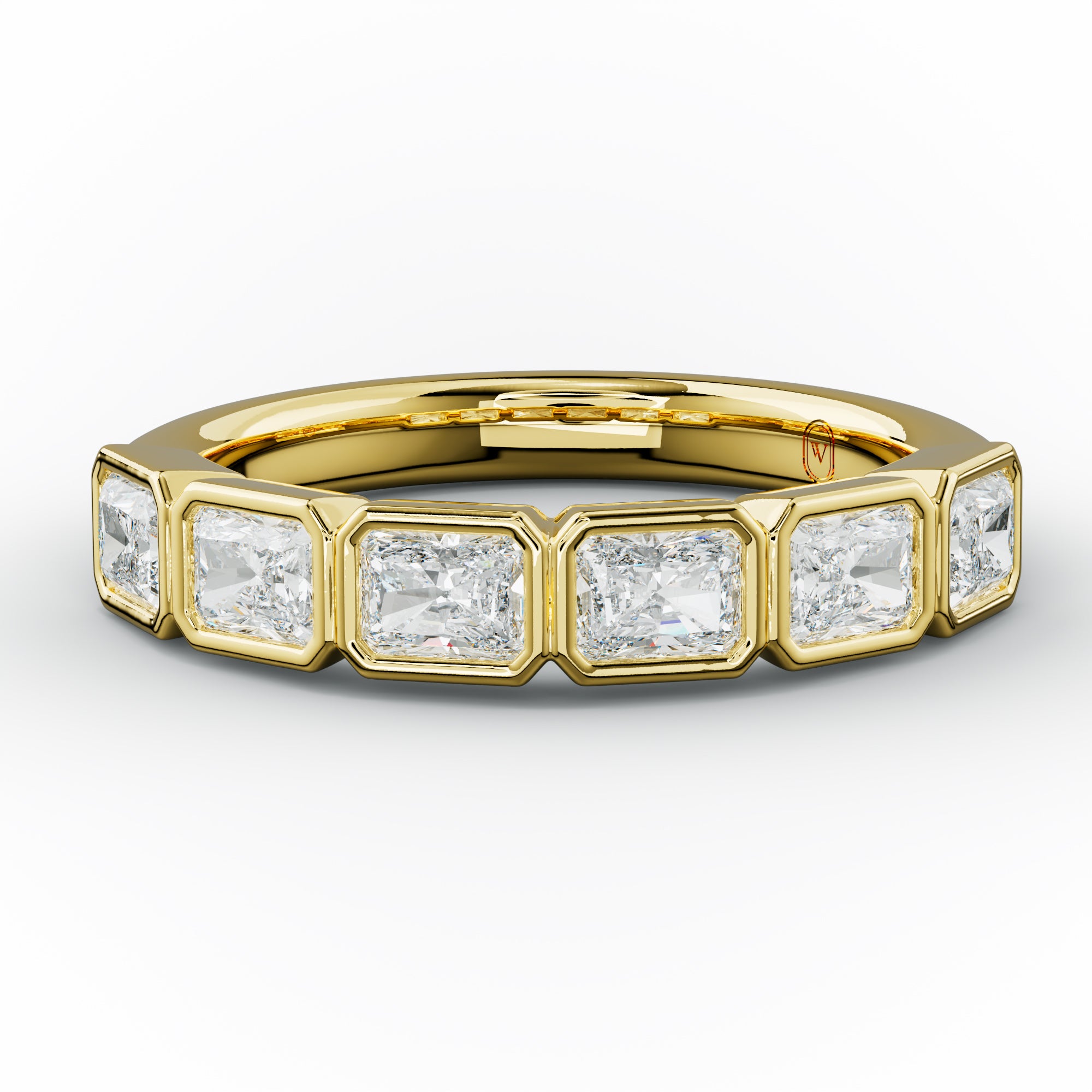 1.0 Carat East West Radiant Cut Bezel Set Diamond Anniversary Band