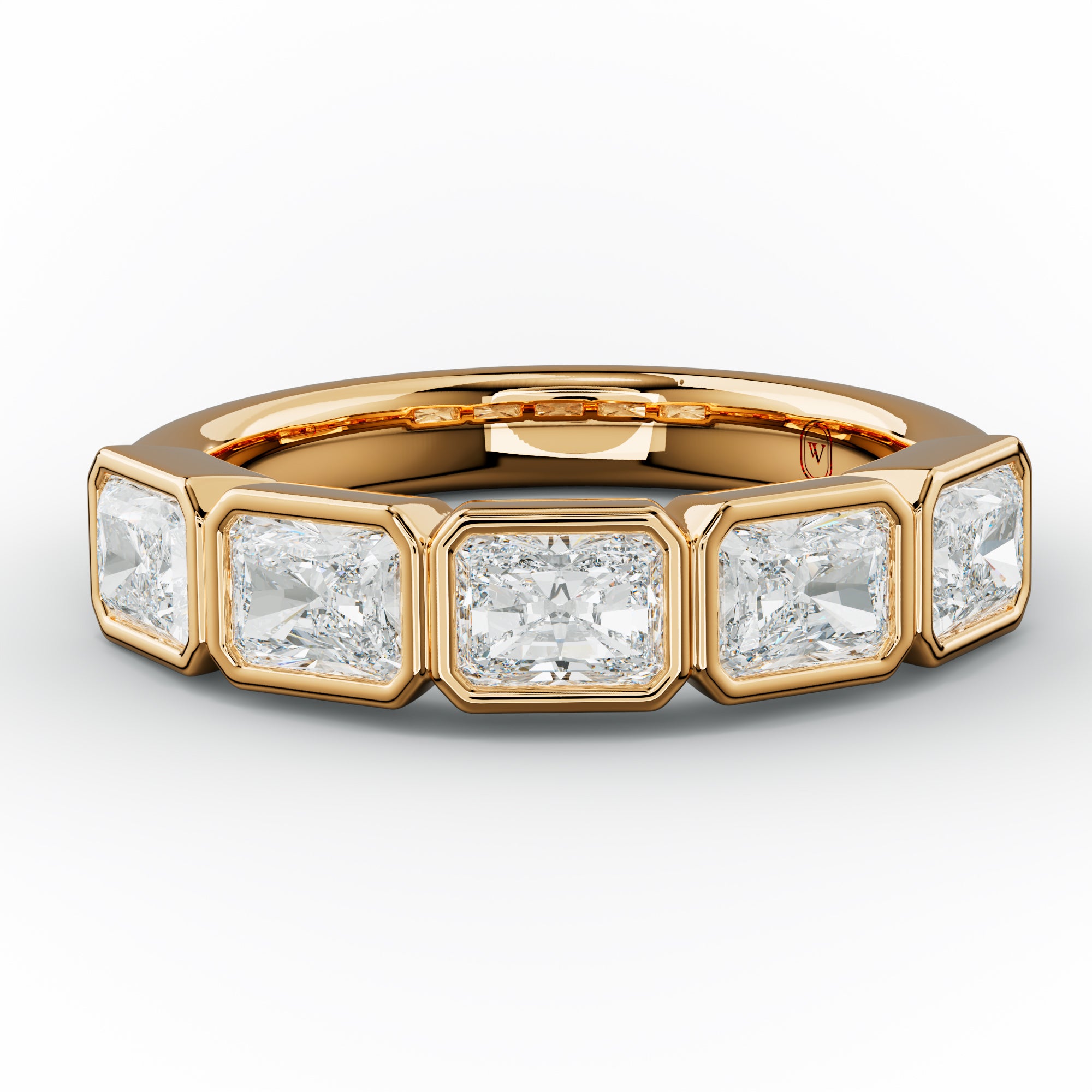 2.0 Carat East West Radiant Cut Bezel Set Diamond Anniversary Band