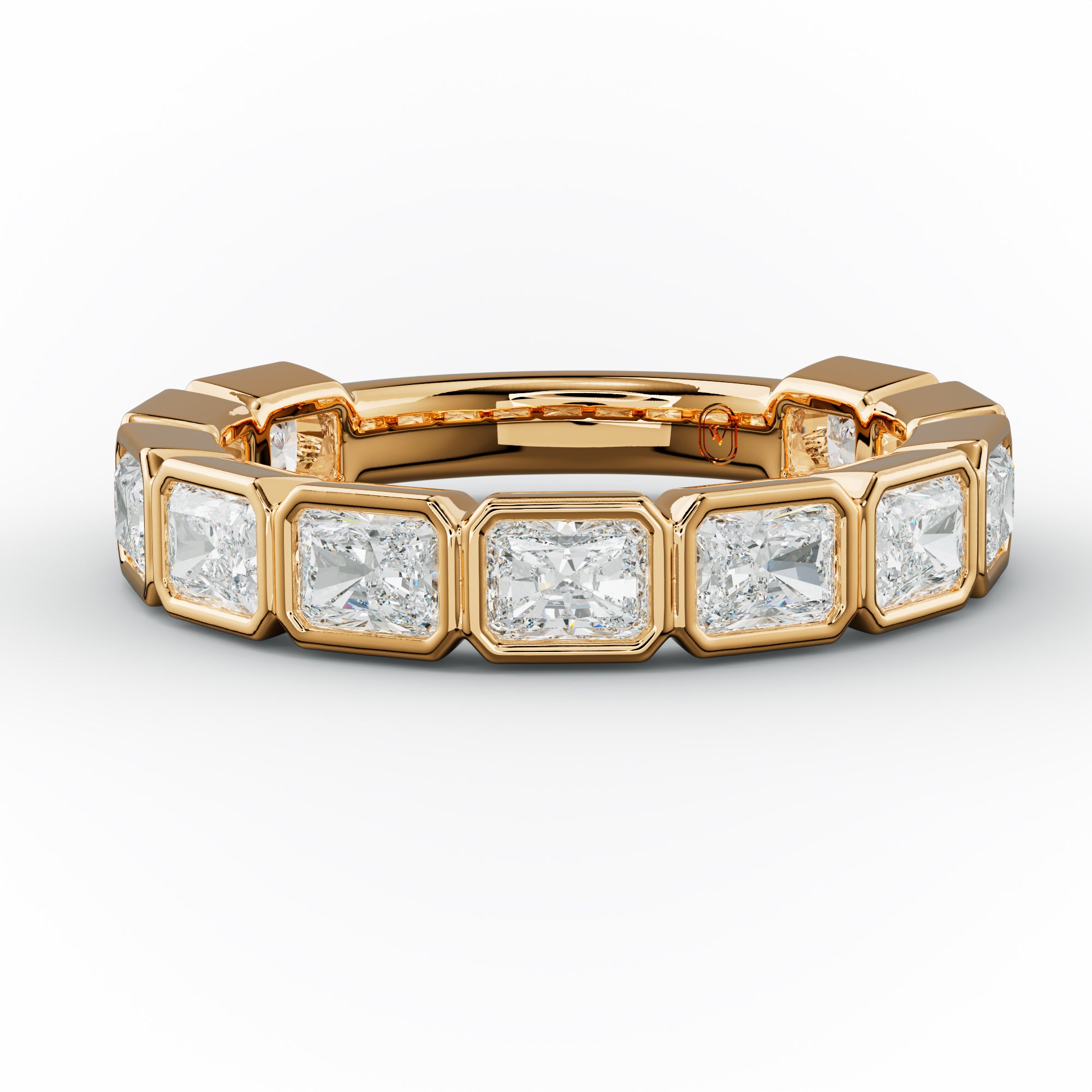 2.0 Carat East West Radiant Cut Bezel Set Diamond Anniversary Band