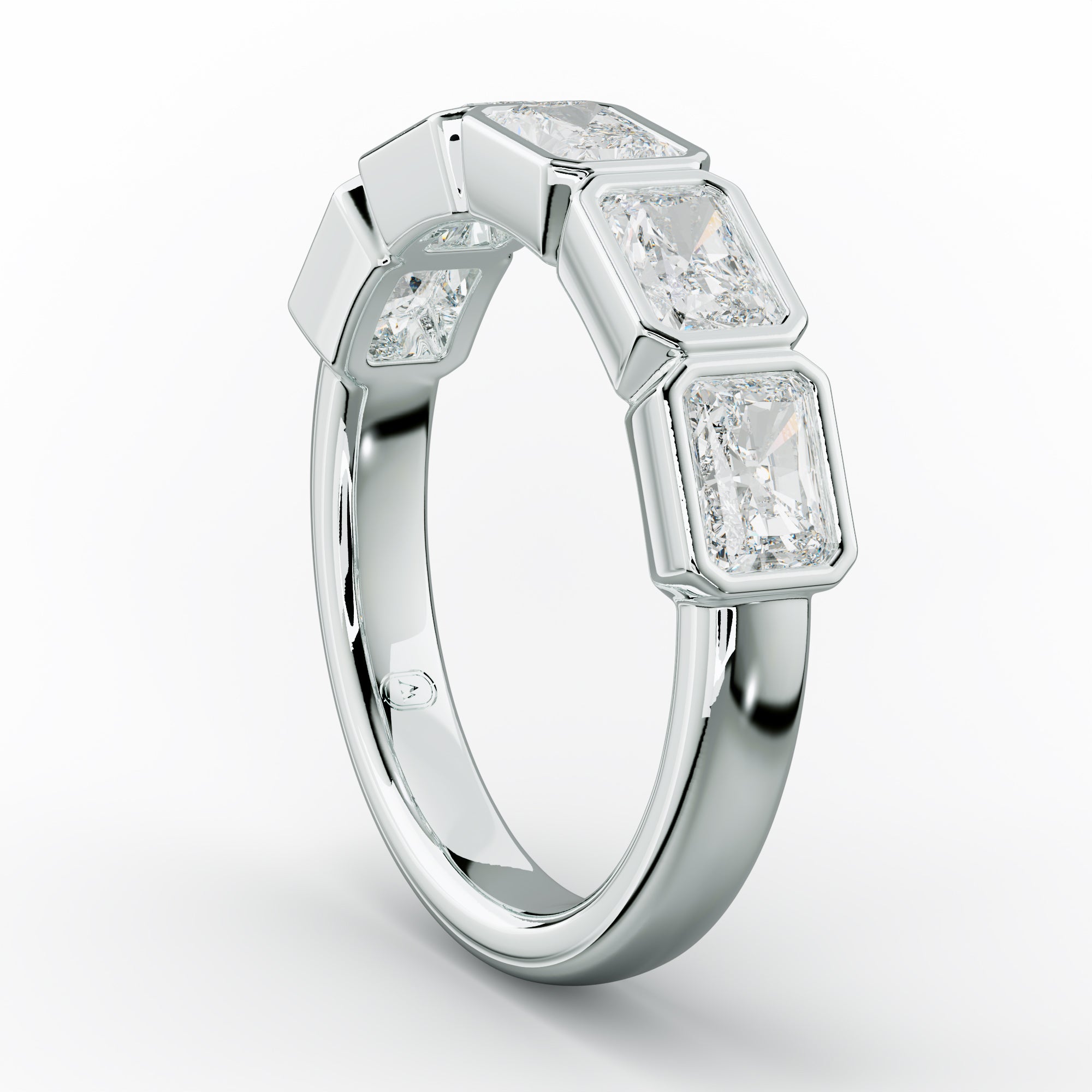 2.0 Carat East West Radiant Cut Bezel Set Diamond Anniversary Band