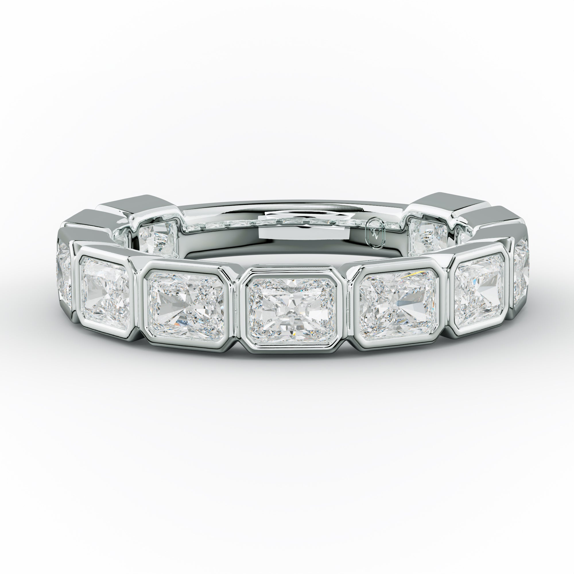 2.0 Carat East West Radiant Cut Bezel Set Diamond Anniversary Band