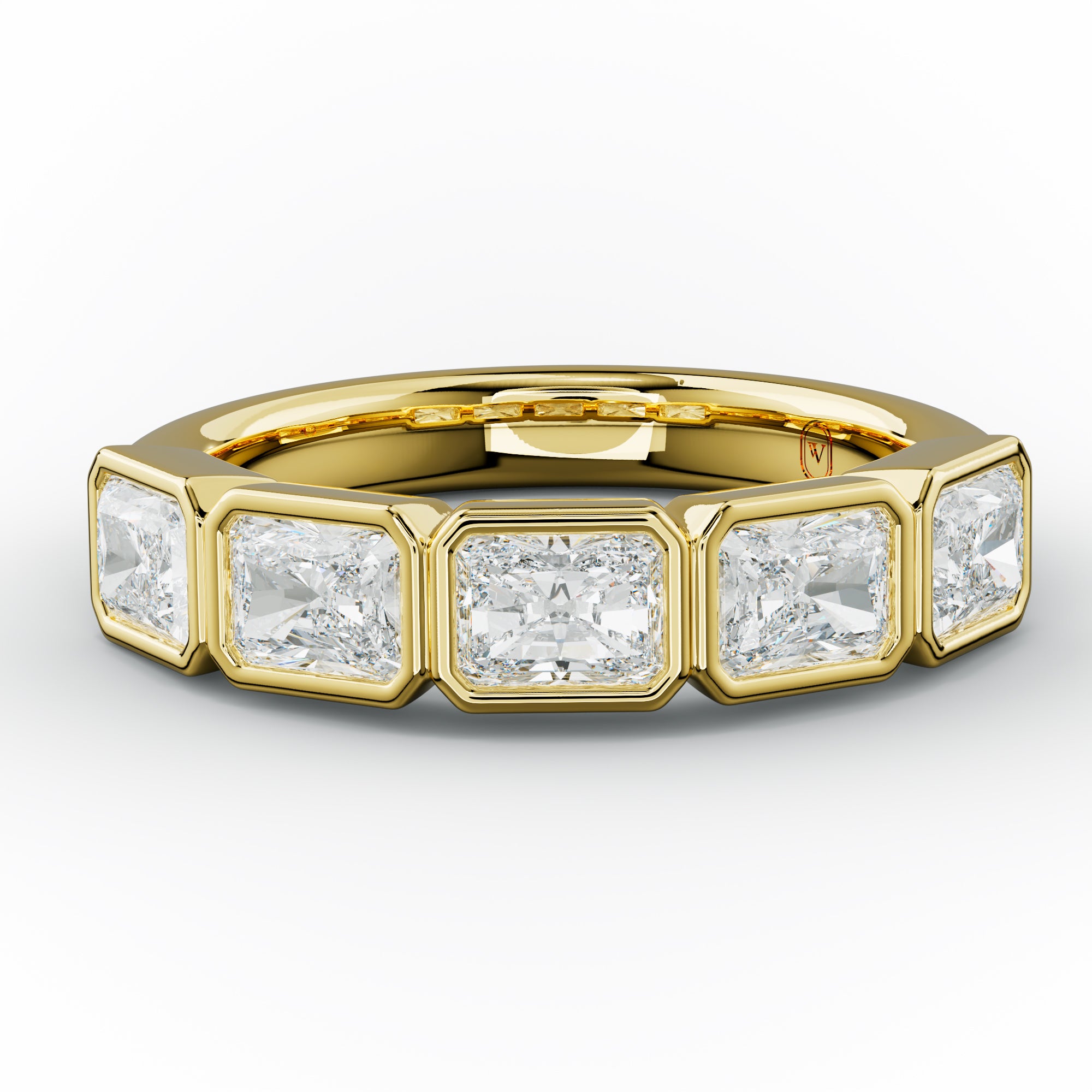 2.0 Carat East West Radiant Cut Bezel Set Diamond Anniversary Band