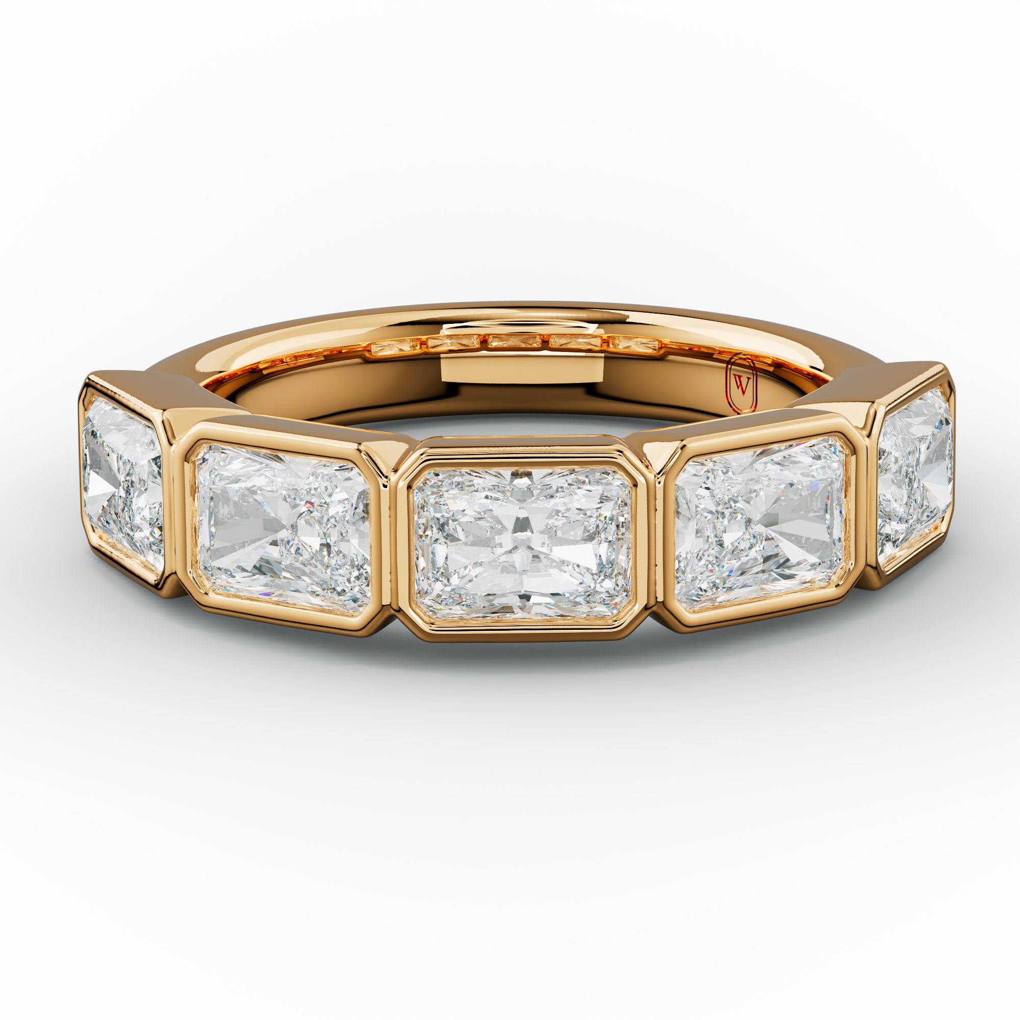 3.0 Carat East West Radiant Cut Bezel Set Diamond Anniversary Band