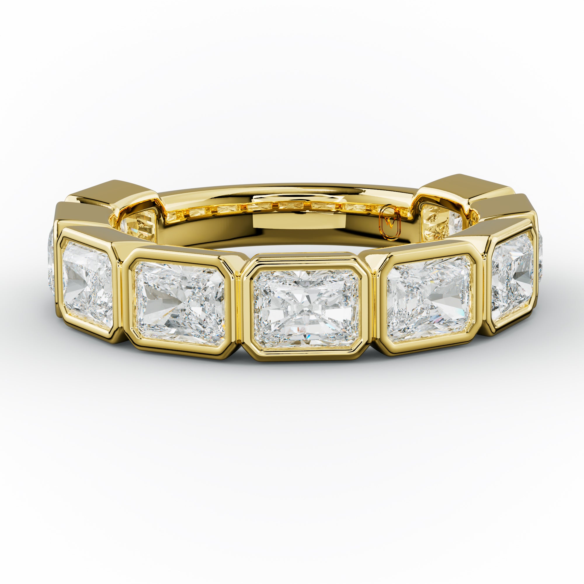 3.0 Carat East West Radiant Cut Bezel Set Diamond Anniversary Band