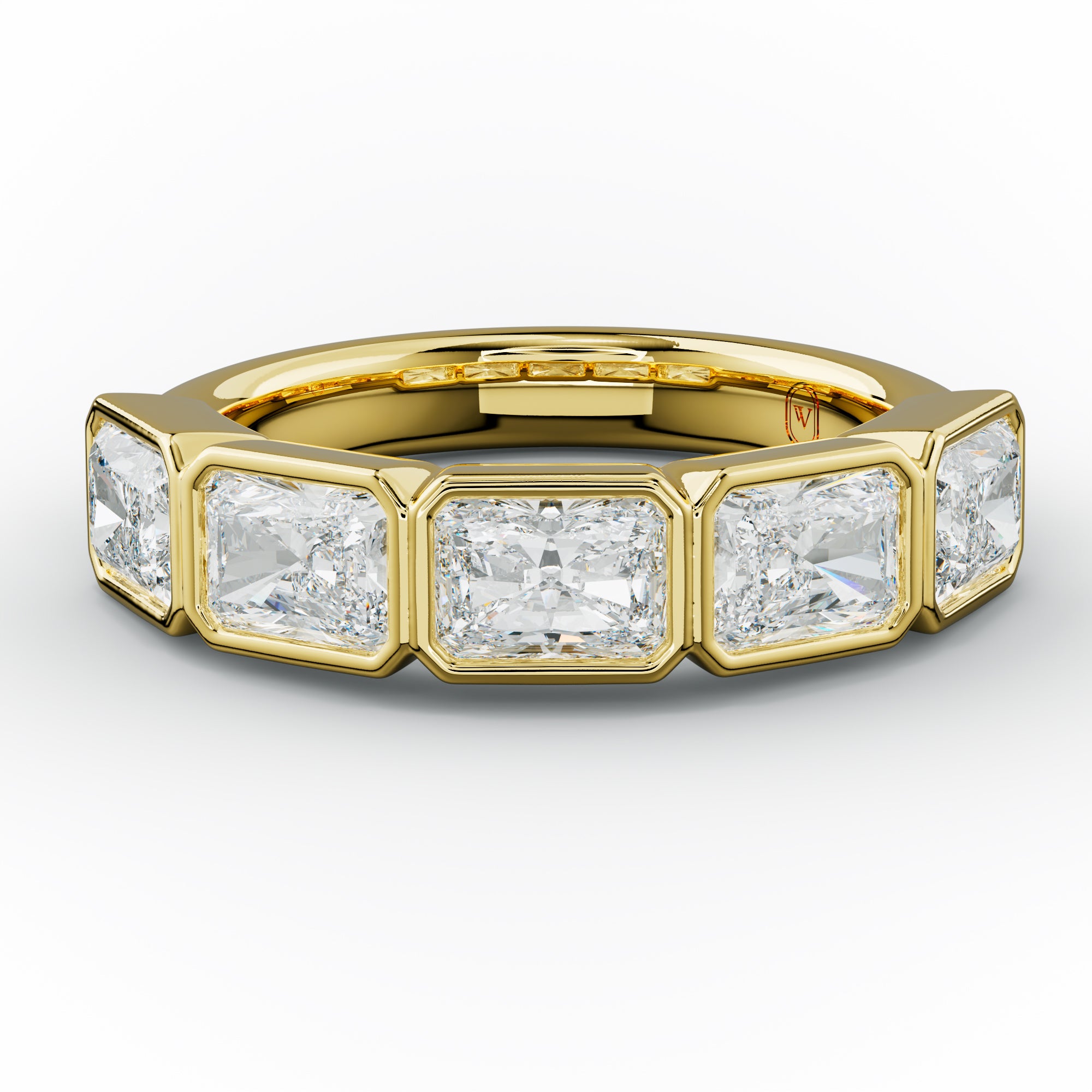 3.0 Carat East West Radiant Cut Bezel Set Diamond Anniversary Band