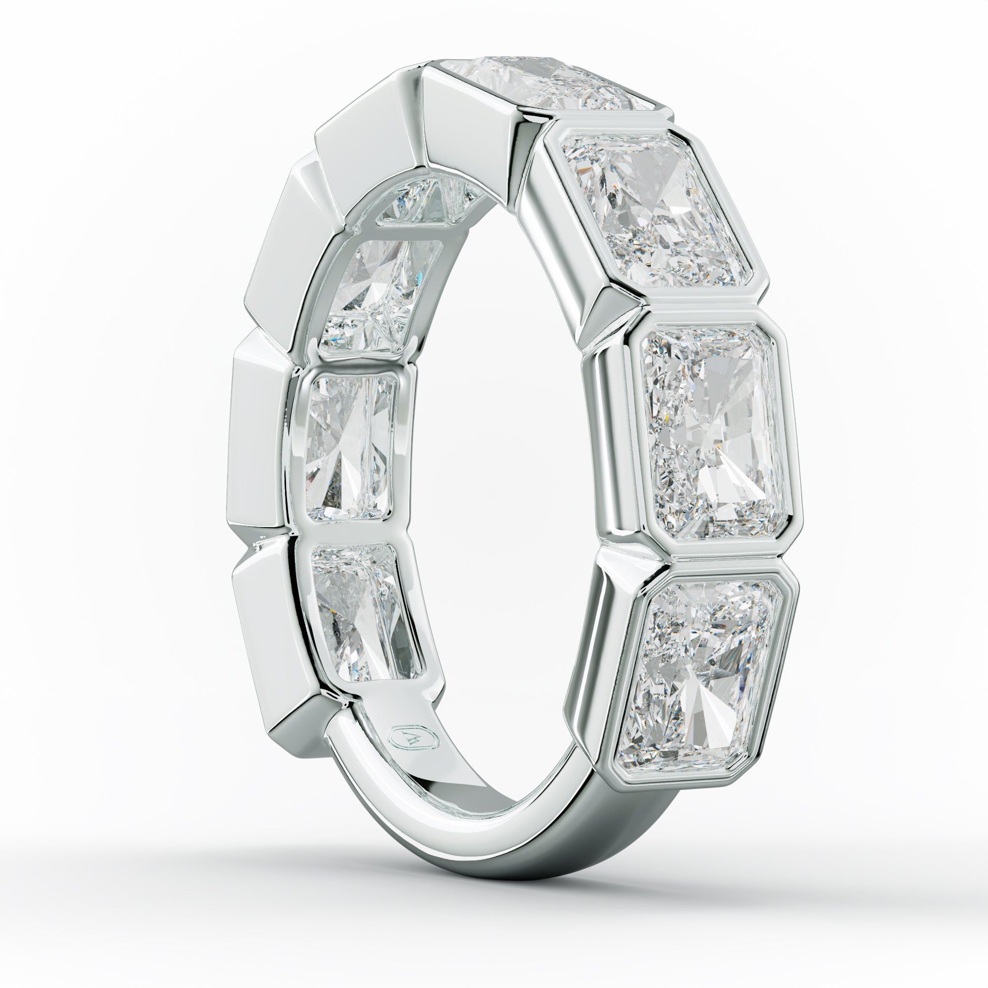 4.0 Carat East West Radiant Bezel Set Diamond Anniversary Band