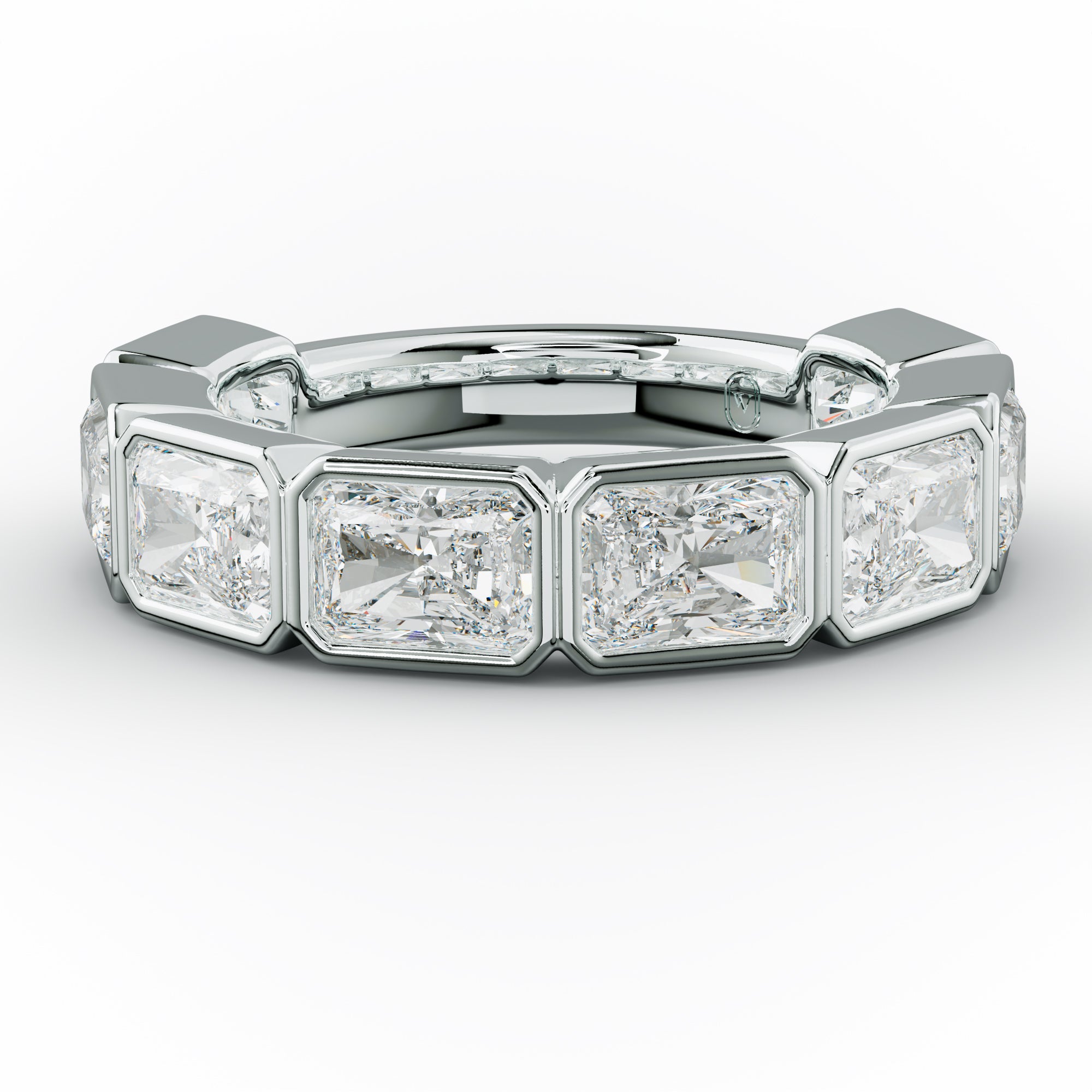 4.0 Carat East West Radiant Bezel Set Diamond Anniversary Band