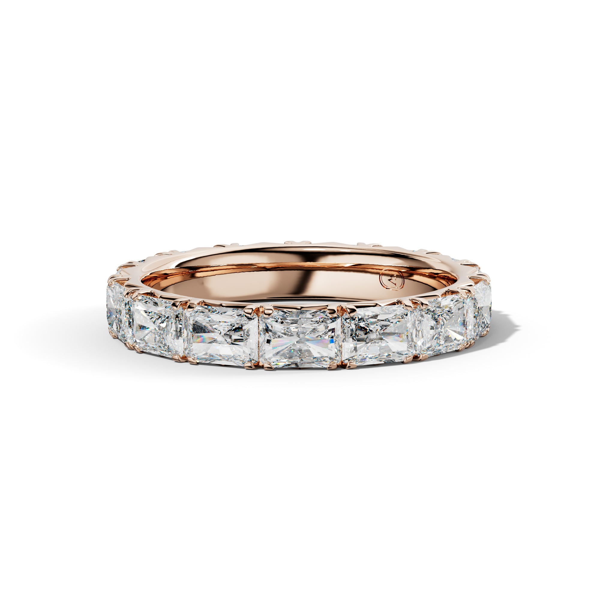 4.0 Carat East West Radiant Diamond French Pave Eternity Band