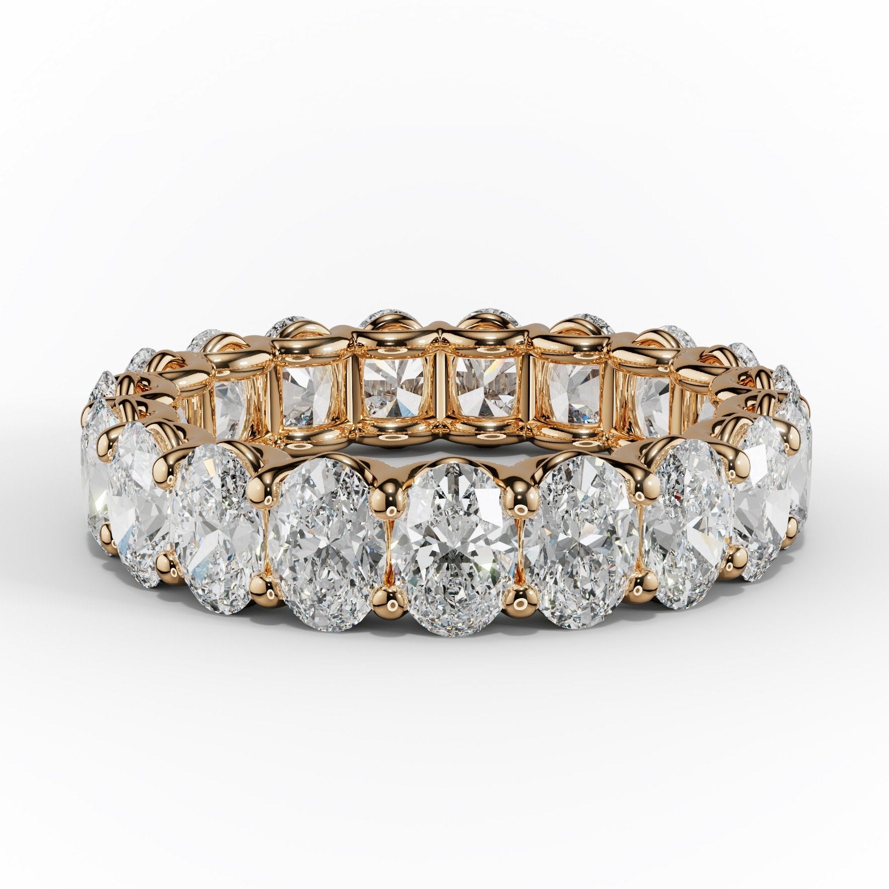 5.0 Carat Oval Cut Diamond Eternity Band Shared Prong