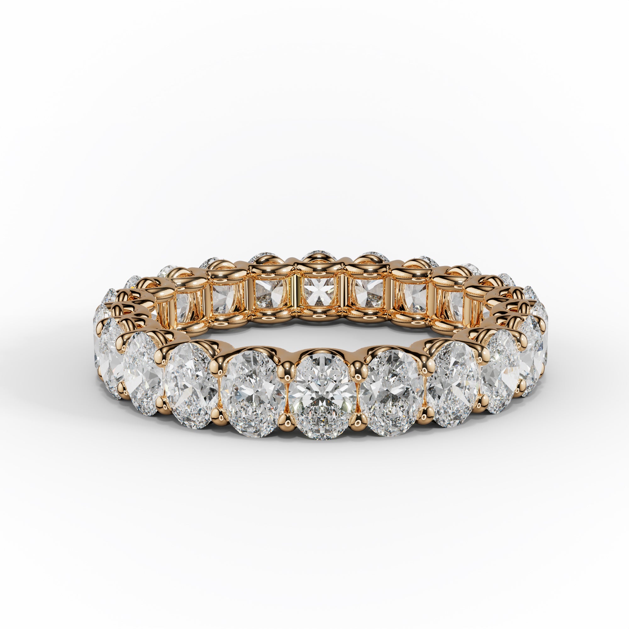 3.0 Carat Oval Cut Diamond Eternity Band Shared Prong