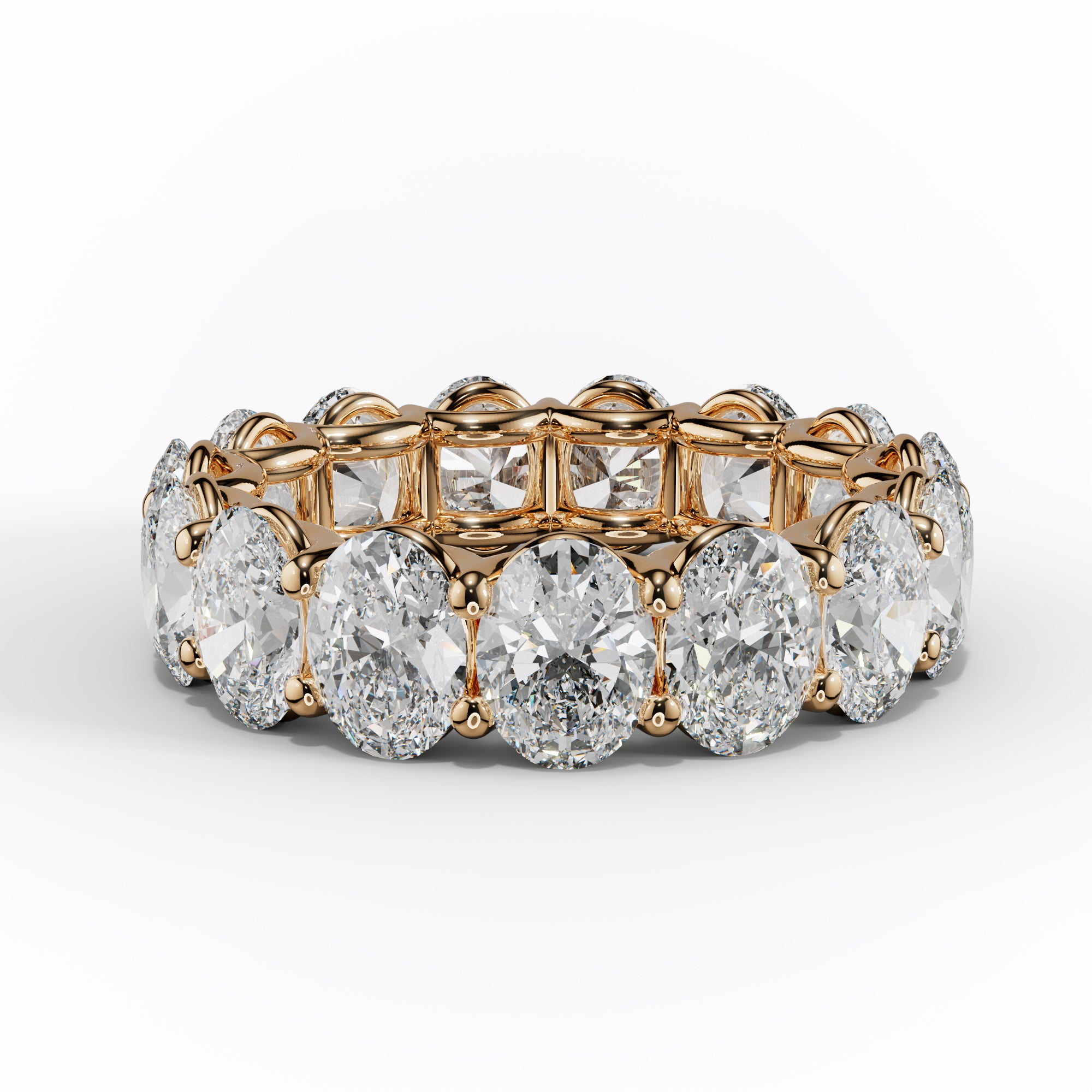 7.0 Carat Oval Cut Diamond Eternity Band Shared Prong