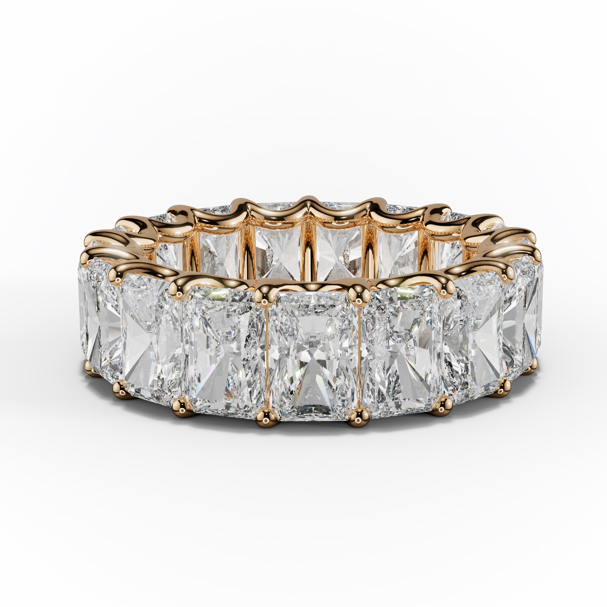 11.0 Carat Radiant Cut Diamond Eternity Band Shared Prong