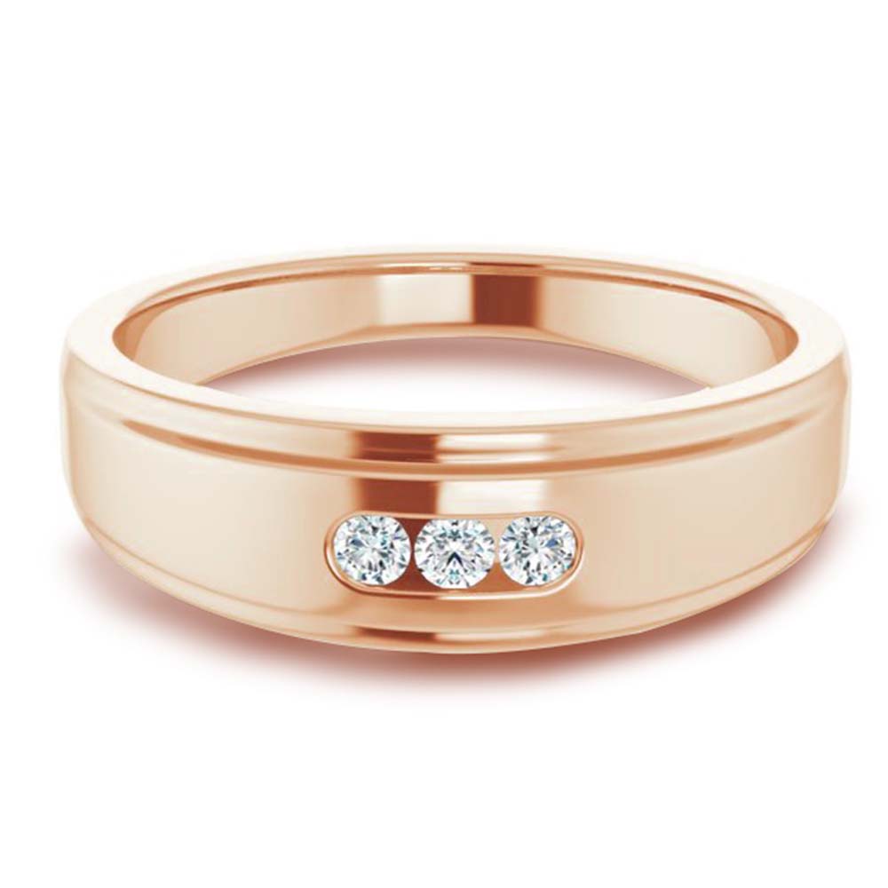 3 Stone Men's Diamond Ring-VIRABYANI