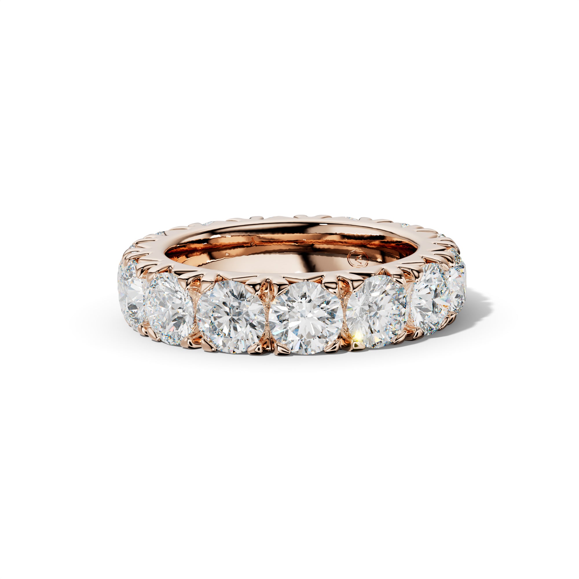 6.0 Carat Round Diamond French Pave Eternity Band