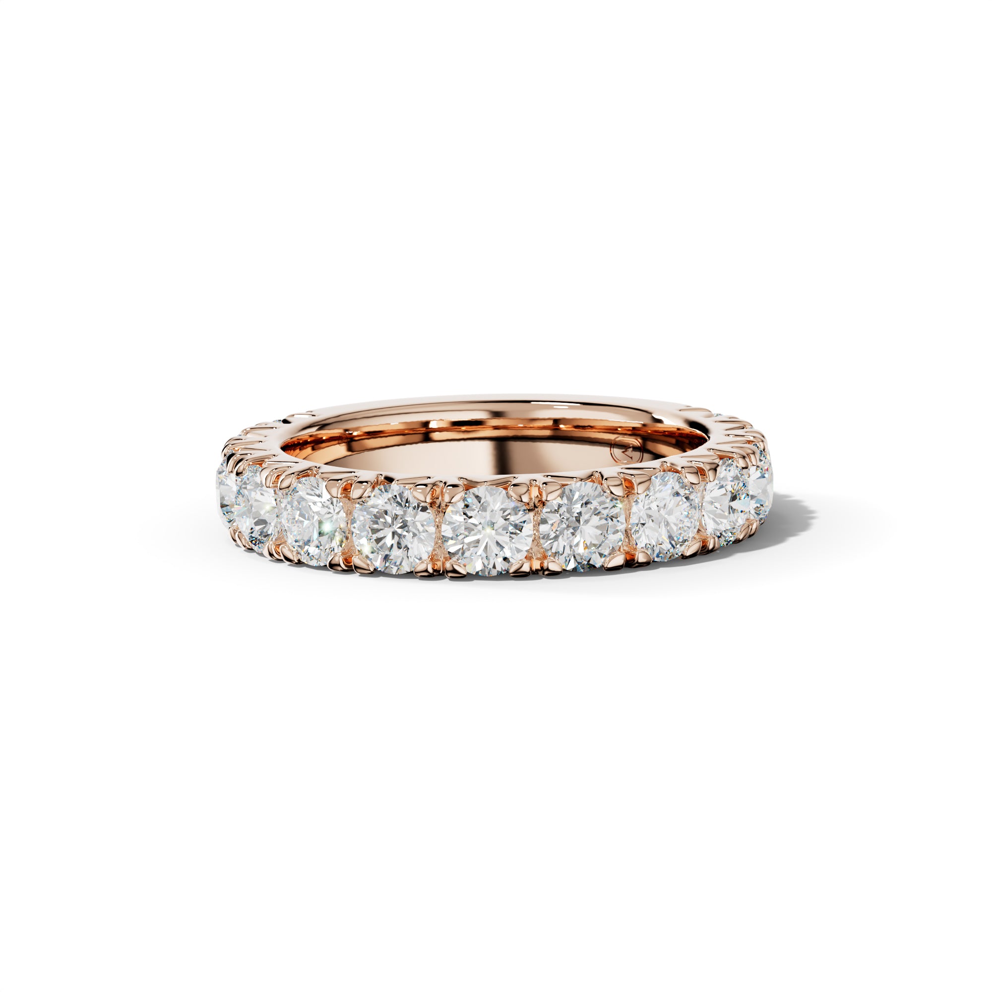 2.0 Carat Round Diamond French Pave 3/4 Anniversary Band