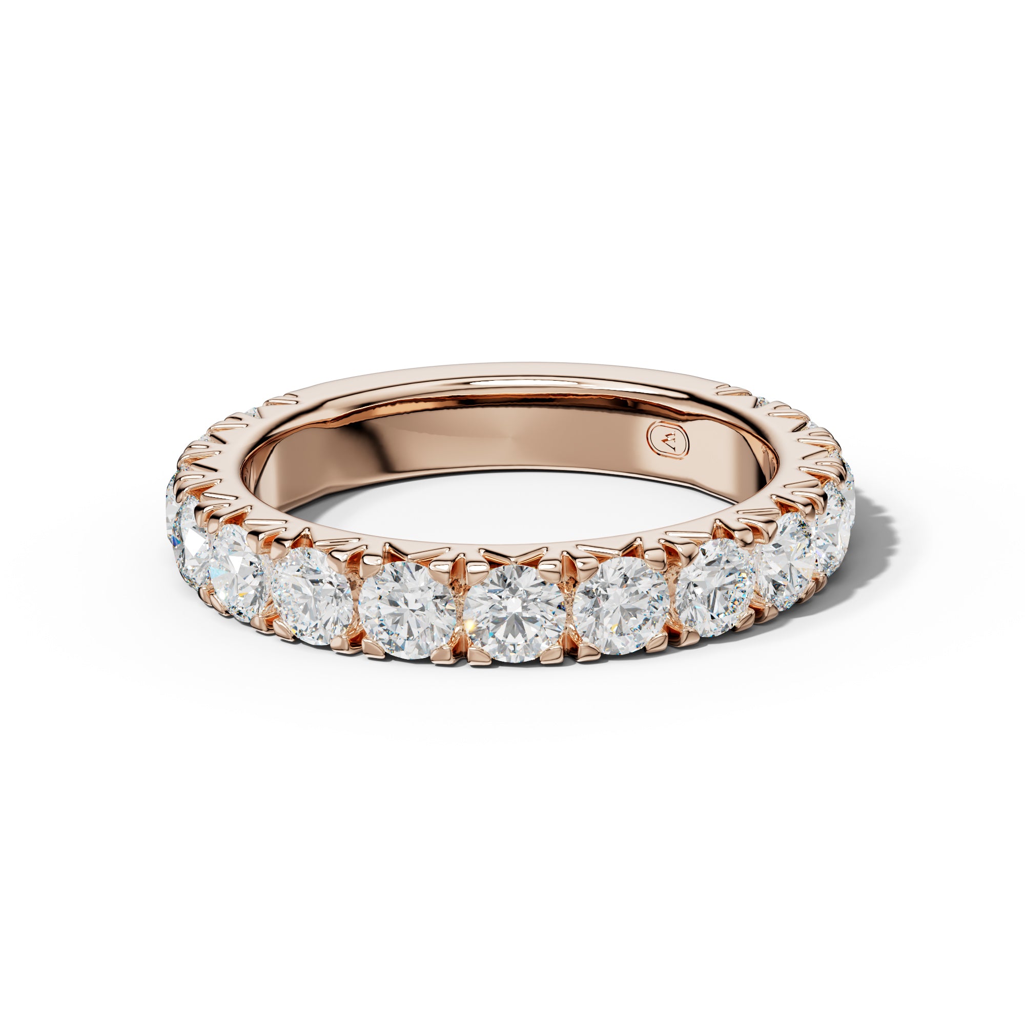 2.0 Carat Round Diamond French Pave 3/4 Anniversary Band
