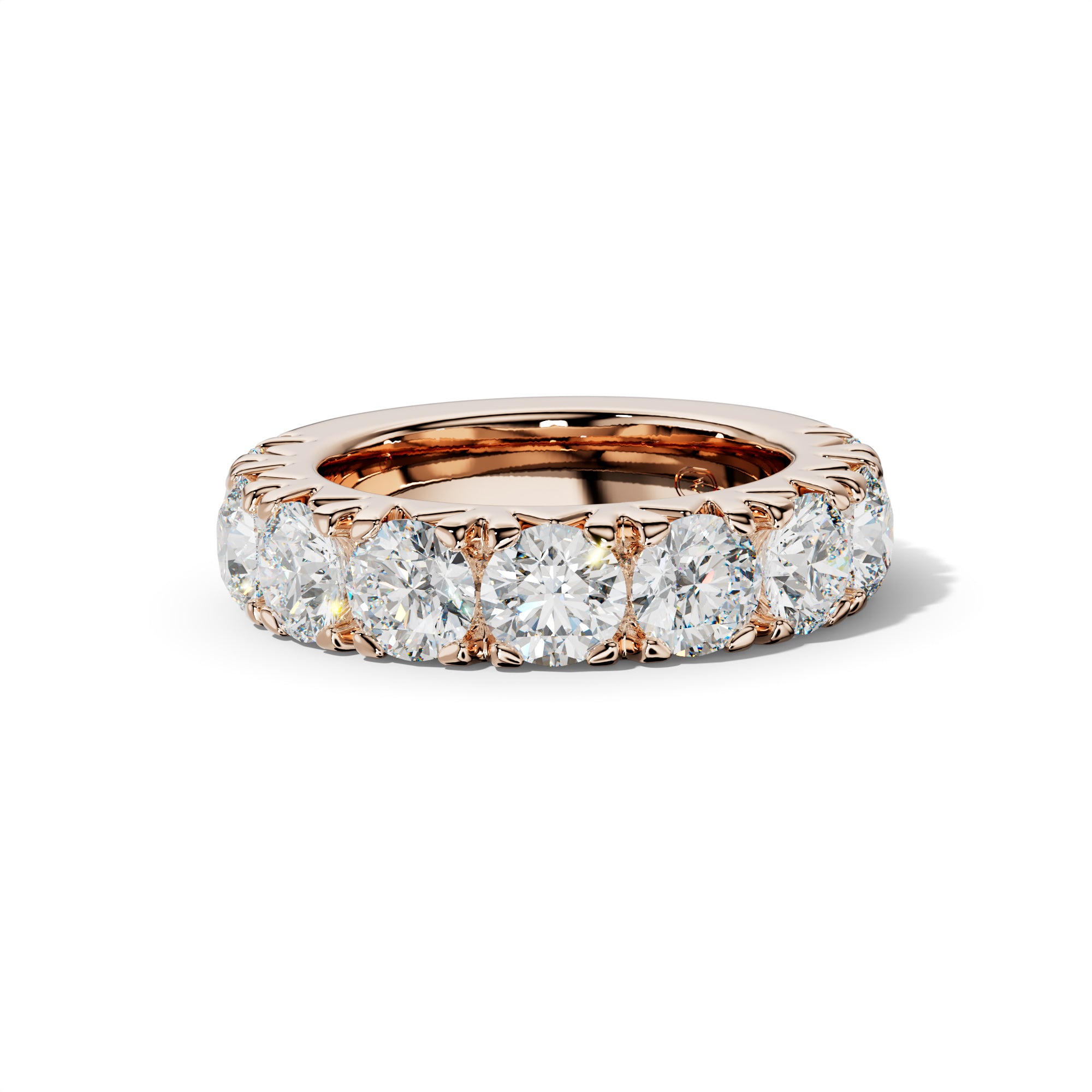 5.0 Carat Round Diamond French Pave 3/4 Anniversary Band