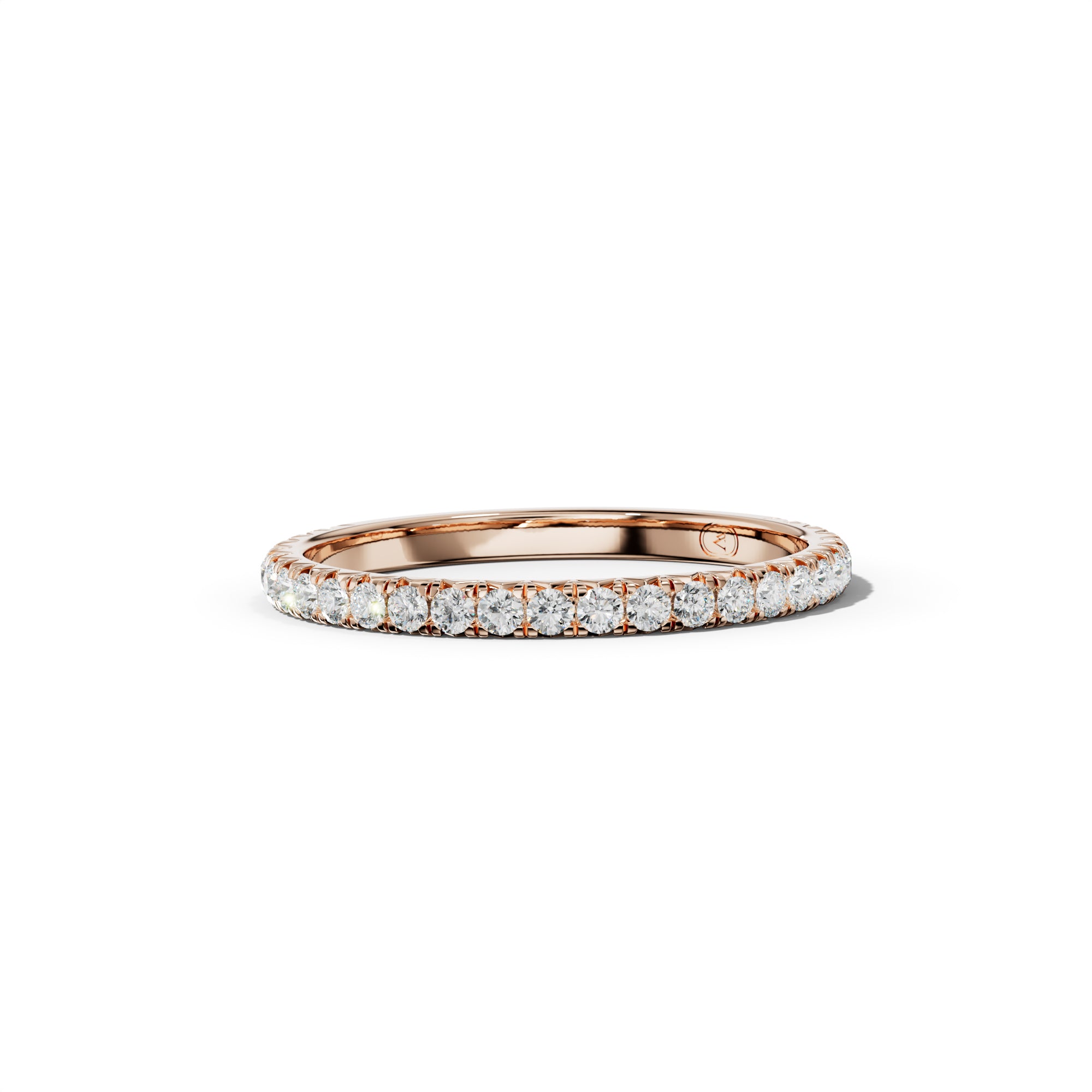1/2 Carat Round Diamond French Pave 3/4 Anniversary Band