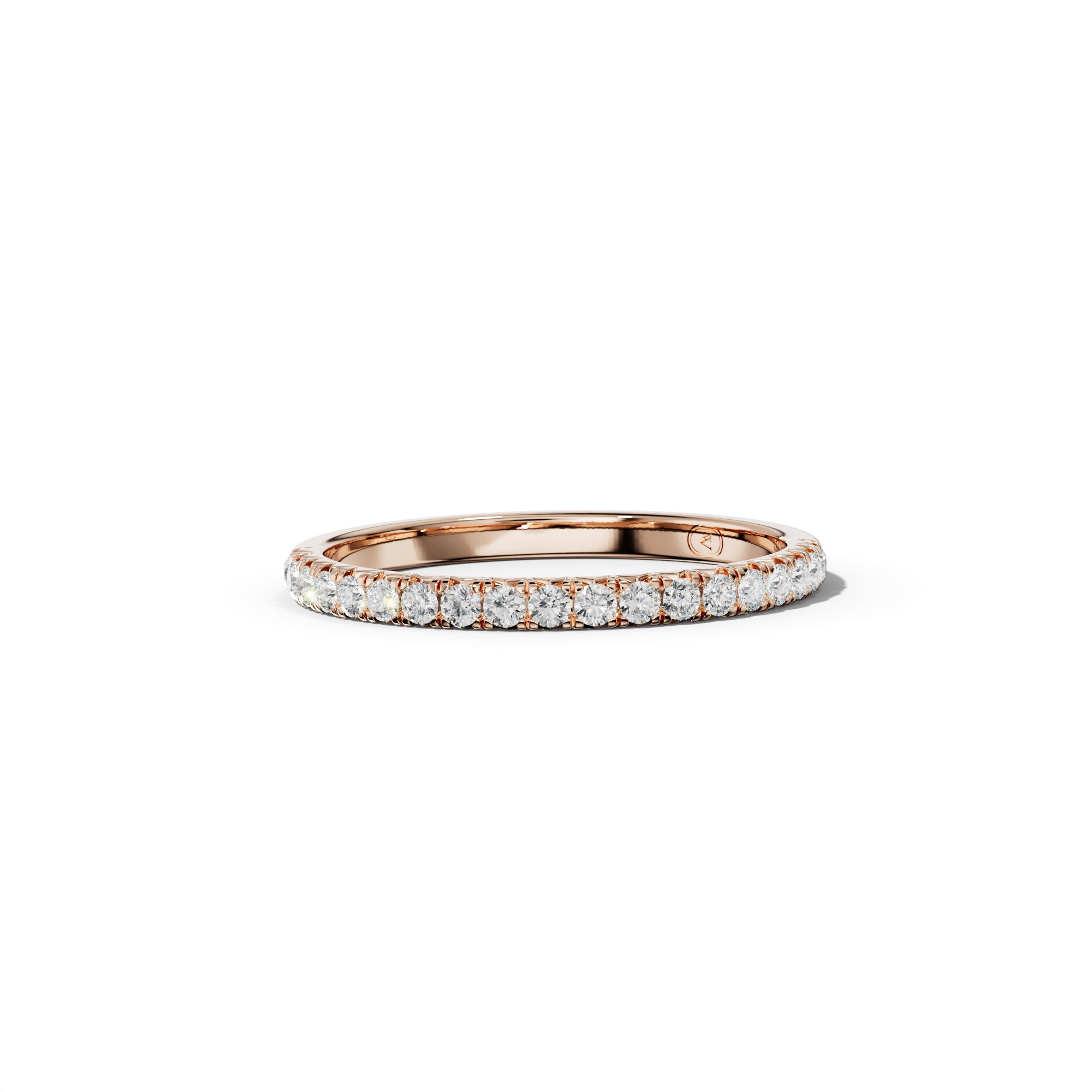 1/4 Carat Round Diamond French Pave Half Anniversary Band