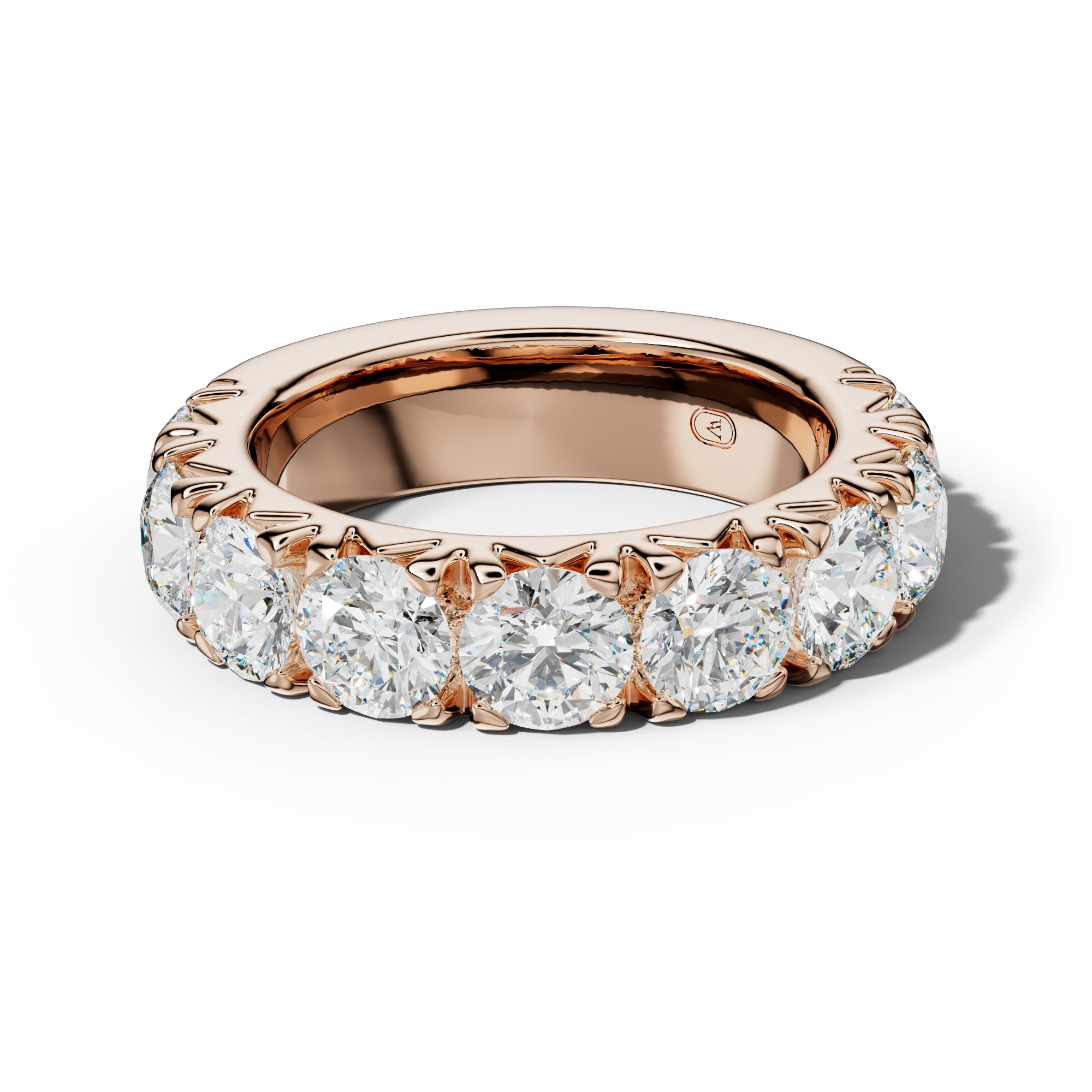 4.5 Carat Round Diamond French Pave 3/4 Anniversary Band