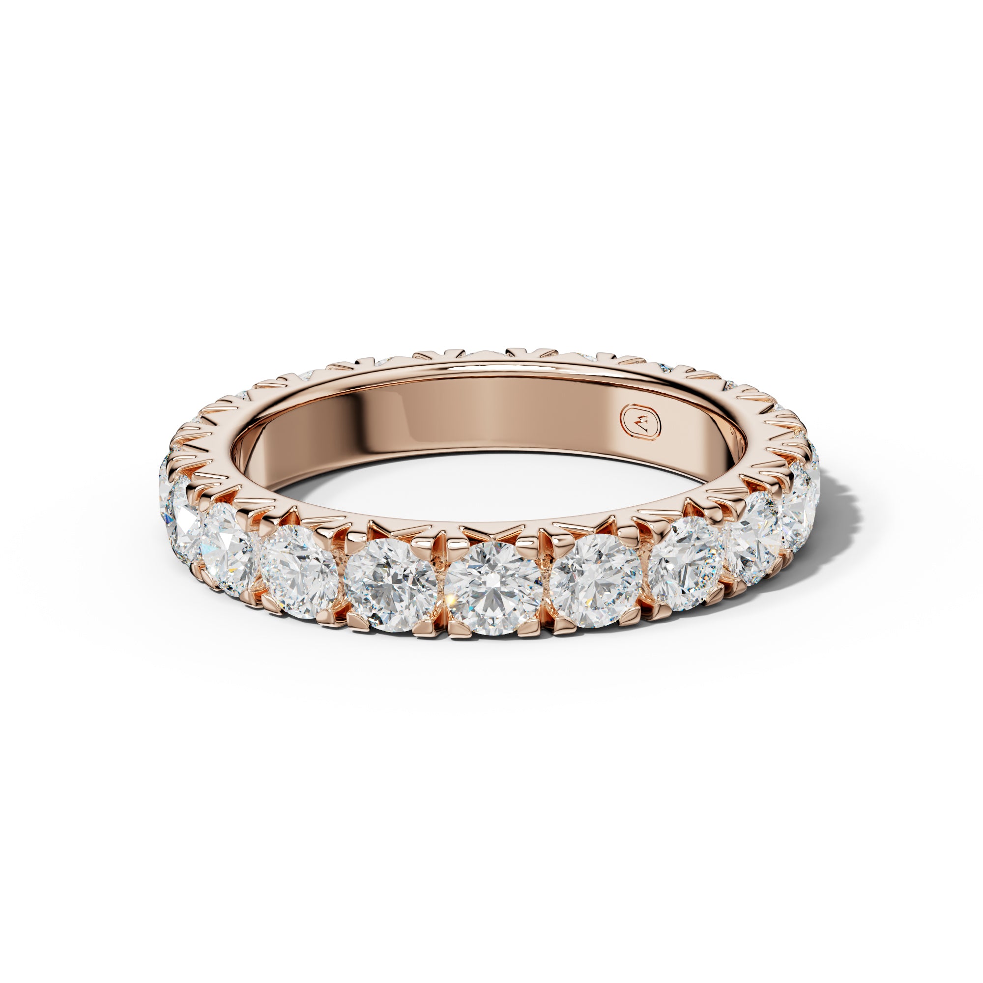 2.5 Carat Round Diamond French Pave Eternity Band