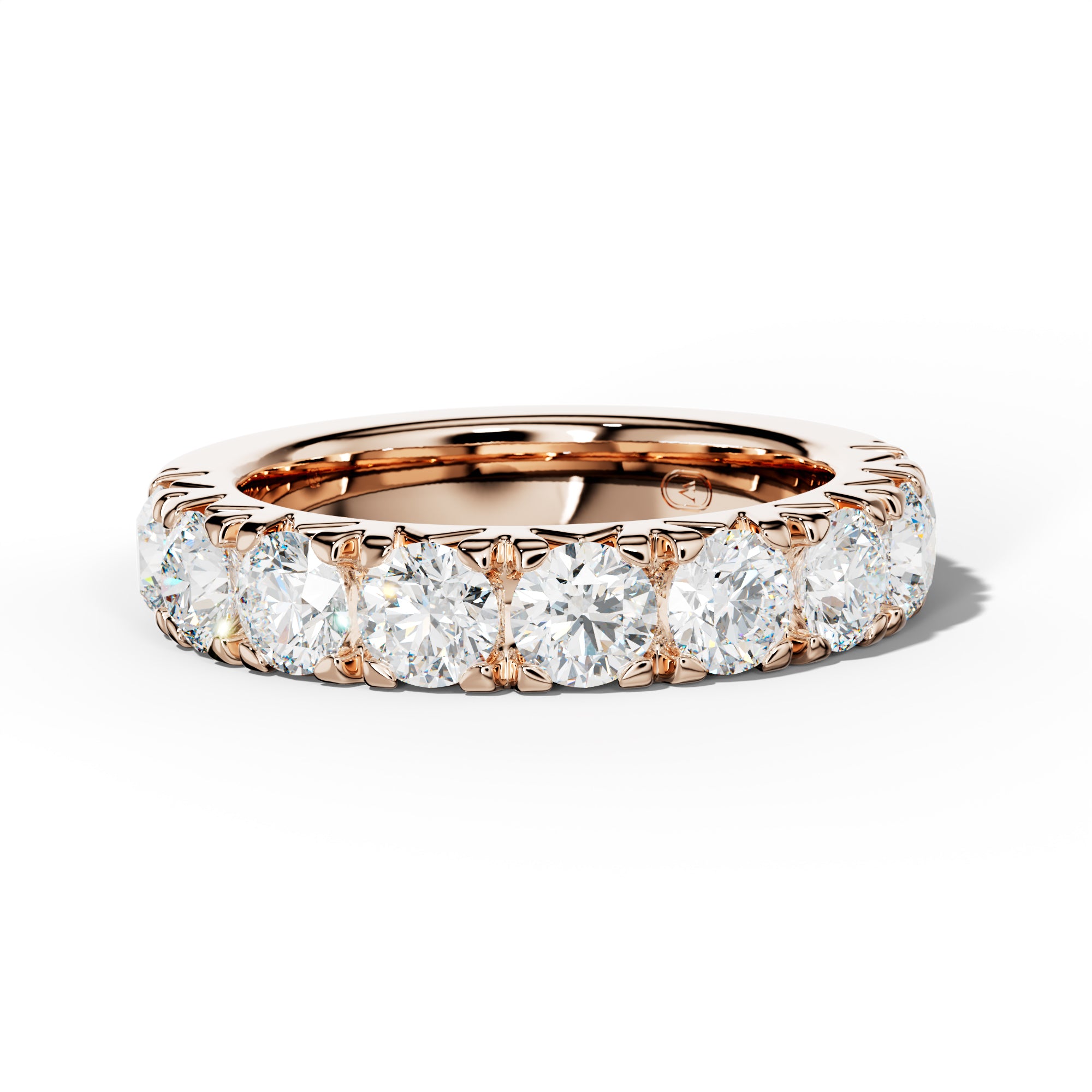 2.0 Carat Round Diamond French Pave Half Anniversary Band